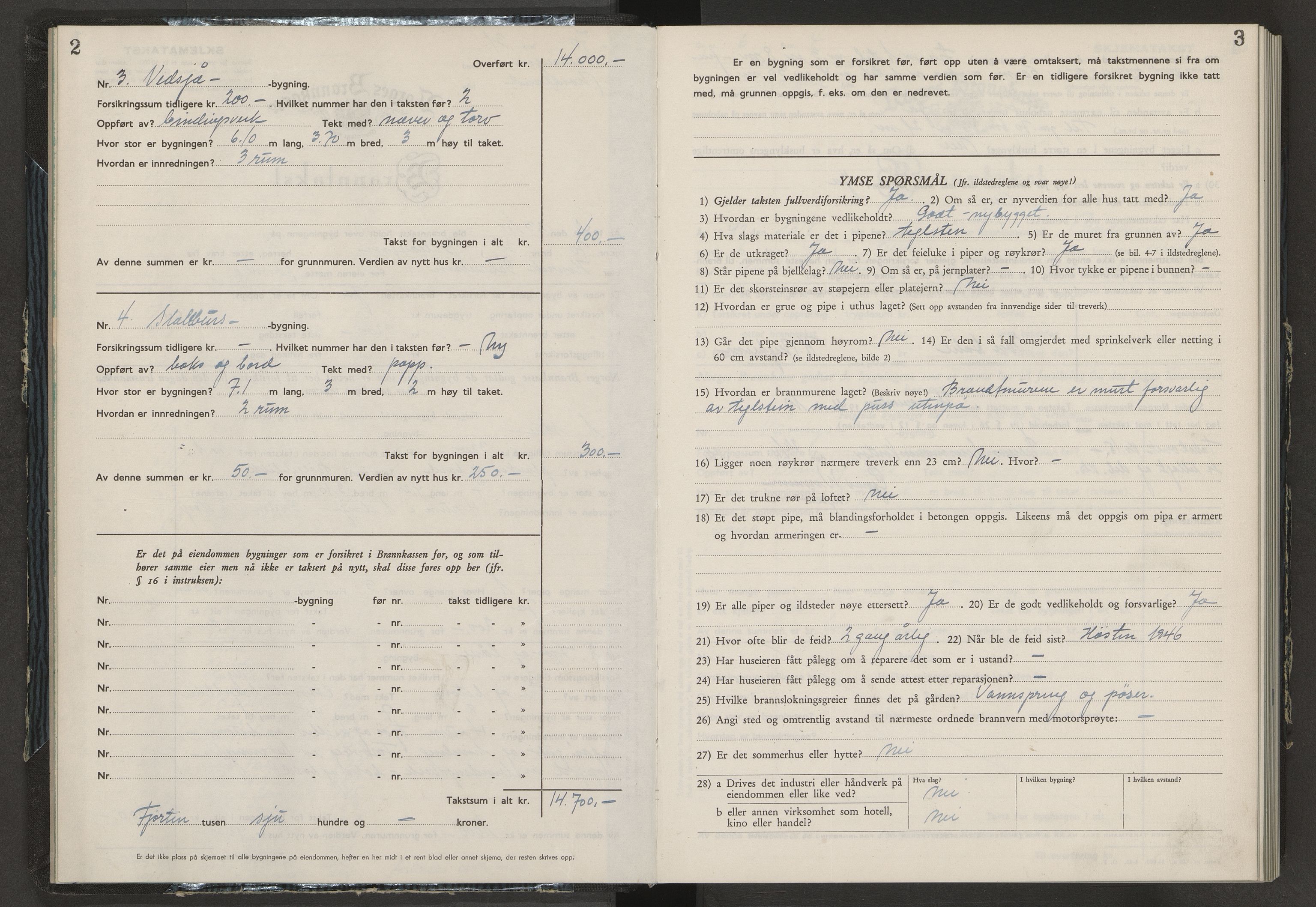 Evenes lensmannskontor, AV/SAT-A-5684/1/12/12b/L0021: Branntakstprotokoll-skjema, 1946-1956