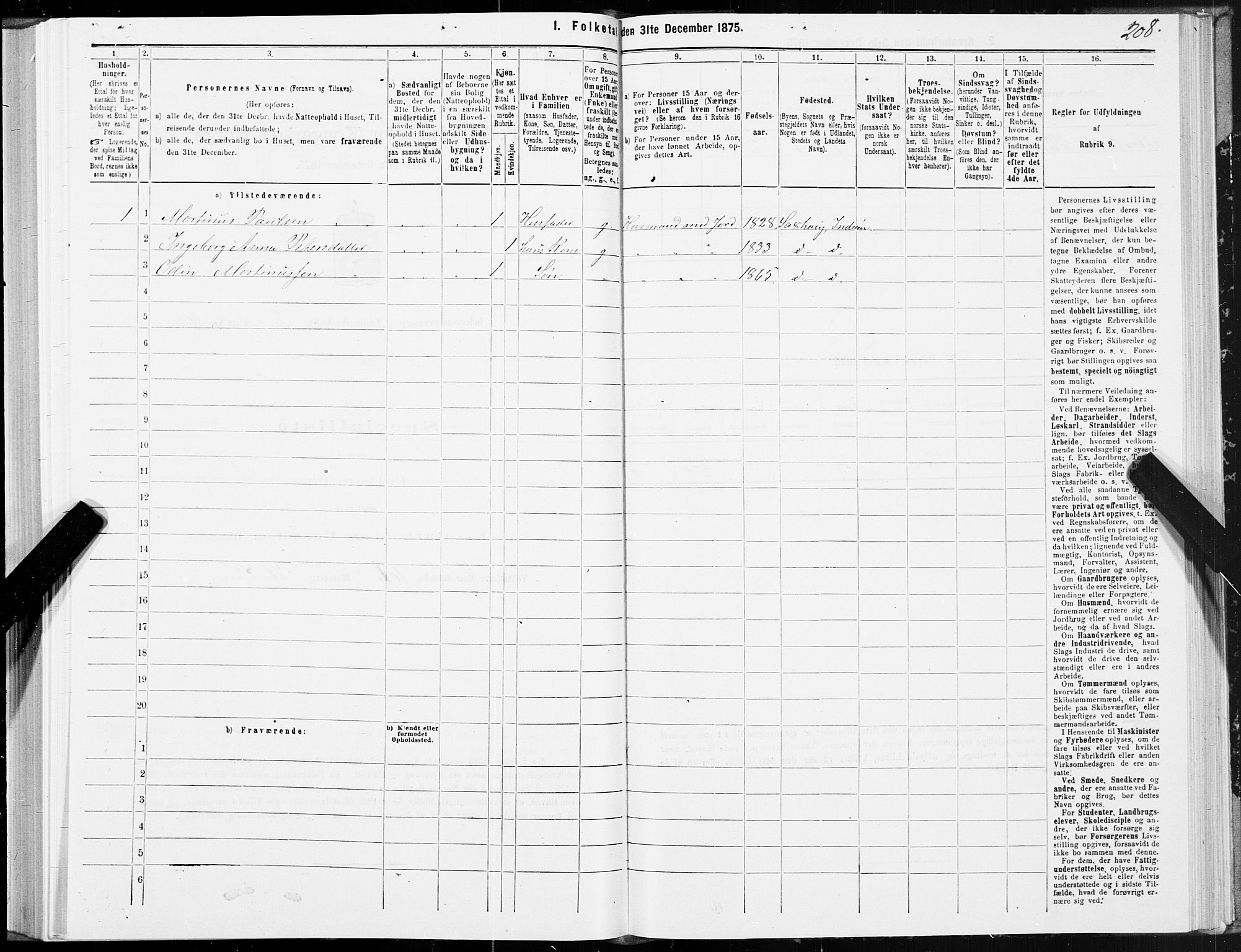 SAT, Folketelling 1875 for 1729P Inderøy prestegjeld, 1875, s. 2208