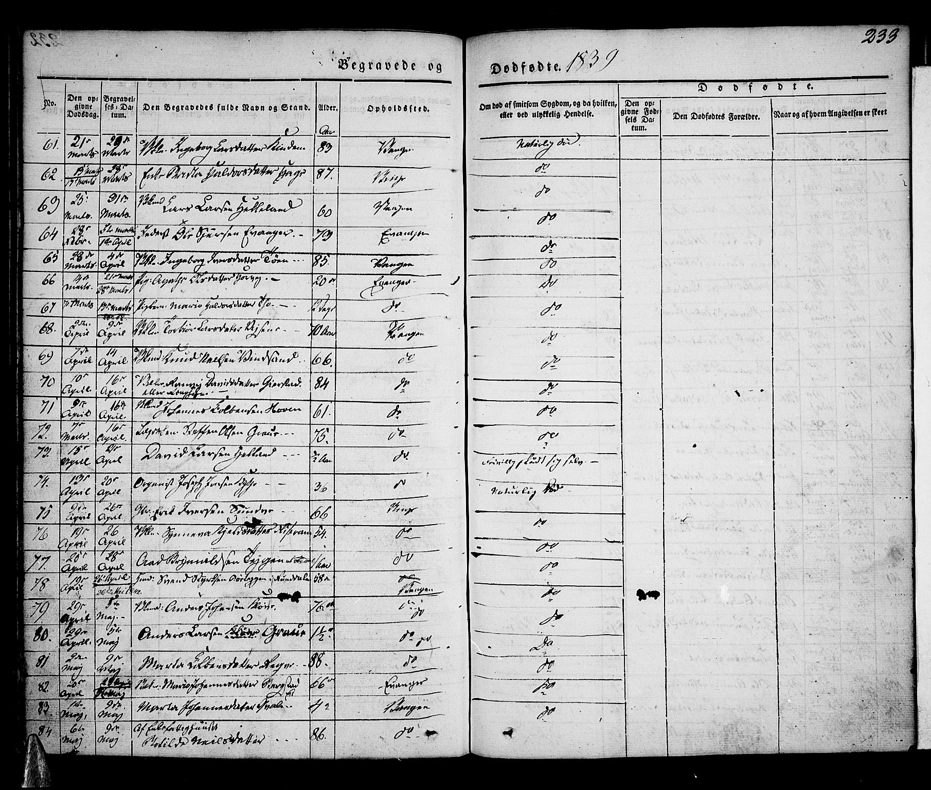 Voss sokneprestembete, AV/SAB-A-79001/H/Haa: Ministerialbok nr. A 13, 1836-1851, s. 233