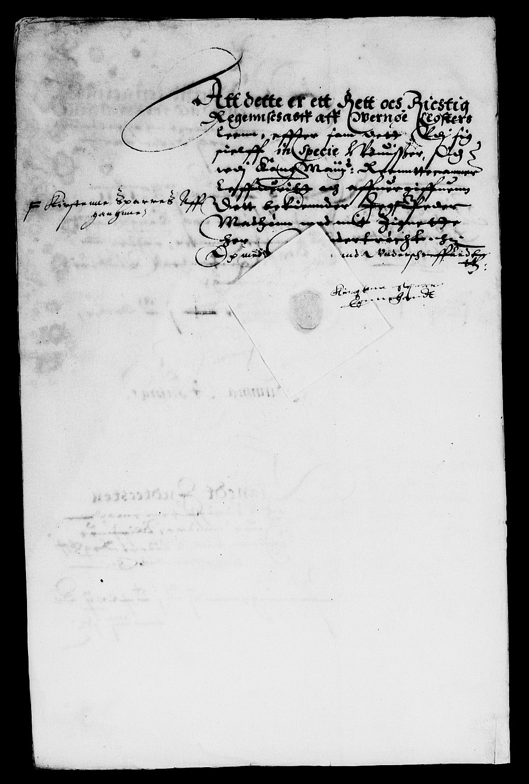 Rentekammeret inntil 1814, Reviderte regnskaper, Lensregnskaper, AV/RA-EA-5023/R/Rb/Rbg/L0001: Verne kloster len, 1599-1619