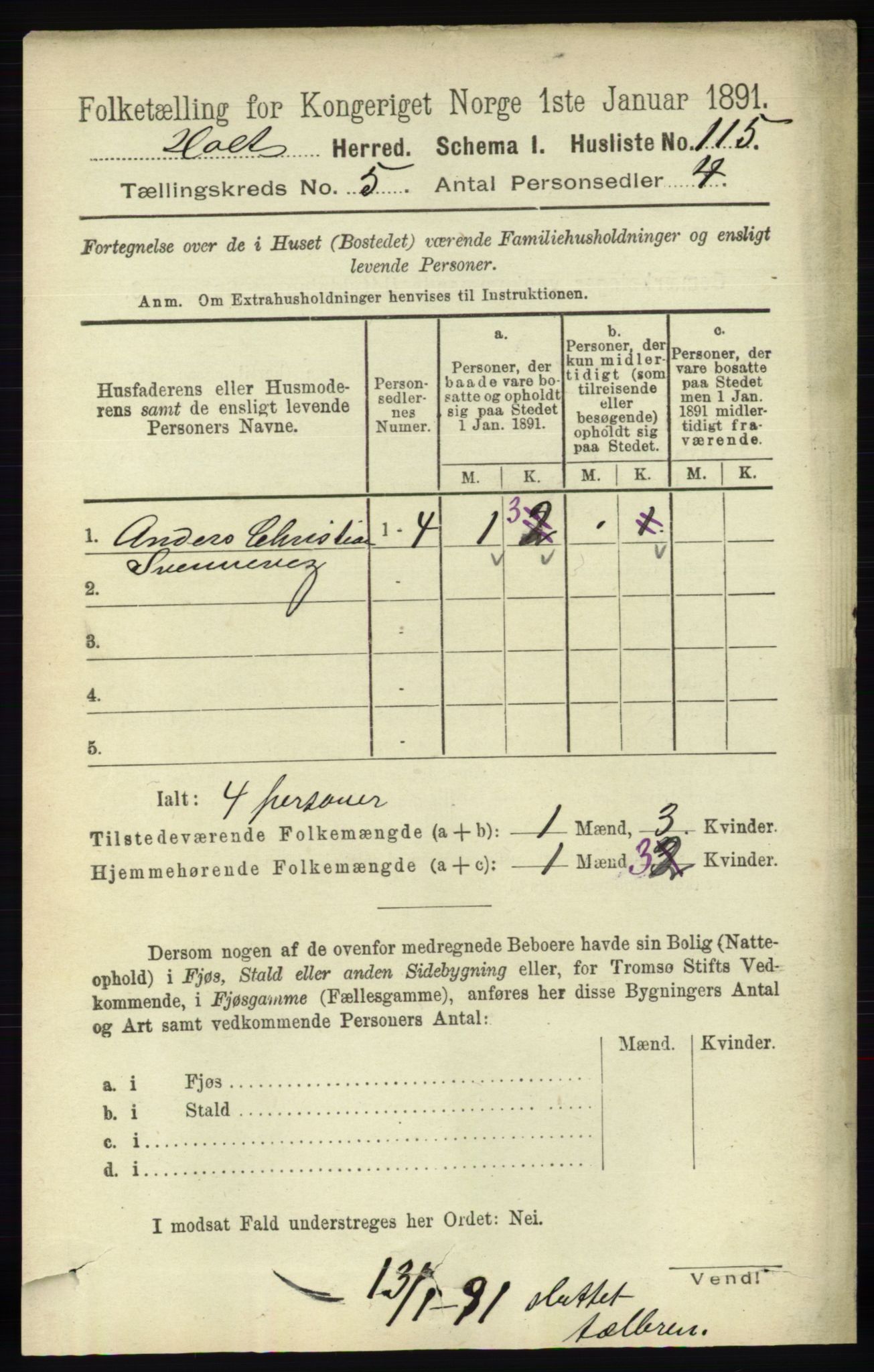 RA, Folketelling 1891 for 0914 Holt herred, 1891, s. 2329