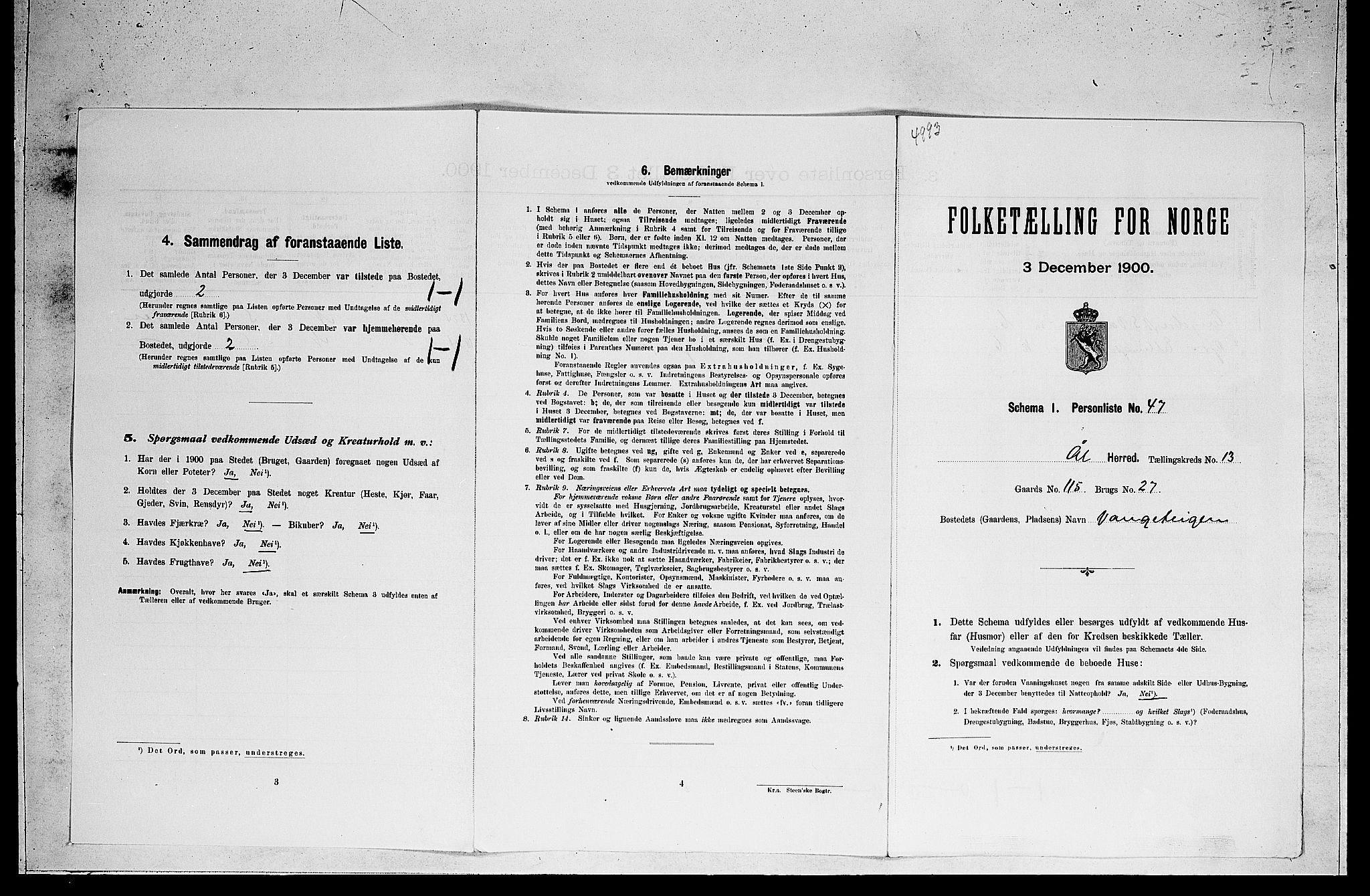RA, Folketelling 1900 for 0619 Ål herred, 1900, s. 1090