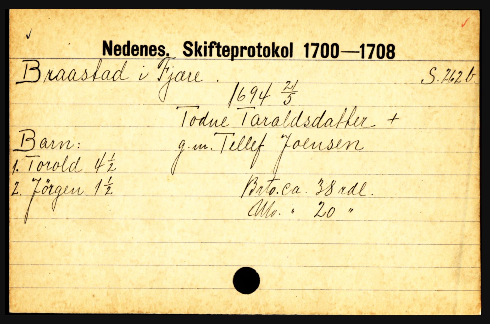 Nedenes sorenskriveri før 1824, AV/SAK-1221-0007/H, s. 4189