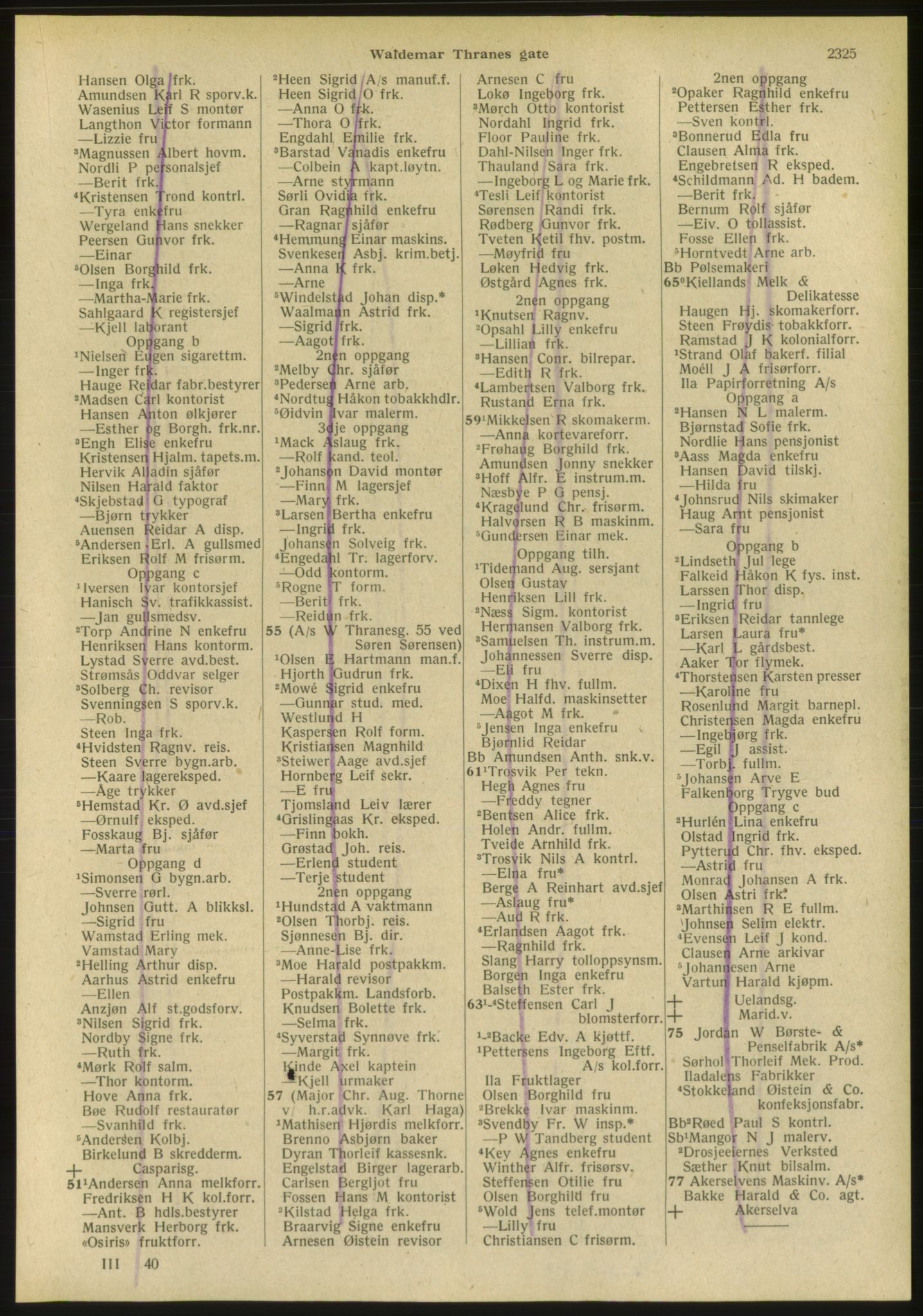 Kristiania/Oslo adressebok, PUBL/-, 1951, s. 2325