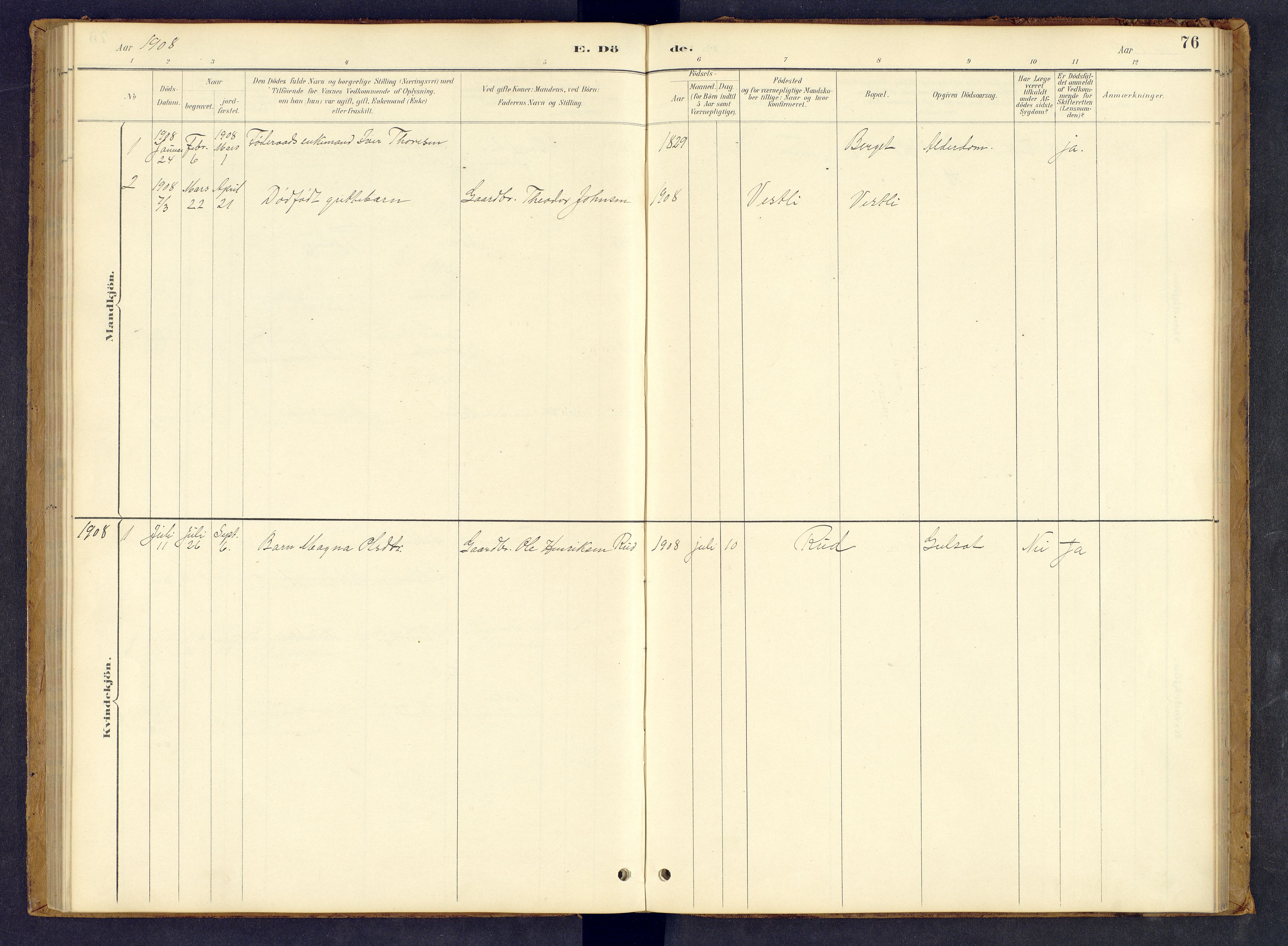 Tynset prestekontor, AV/SAH-PREST-058/H/Ha/Hab/L0008: Klokkerbok nr. 8, 1884-1916, s. 76