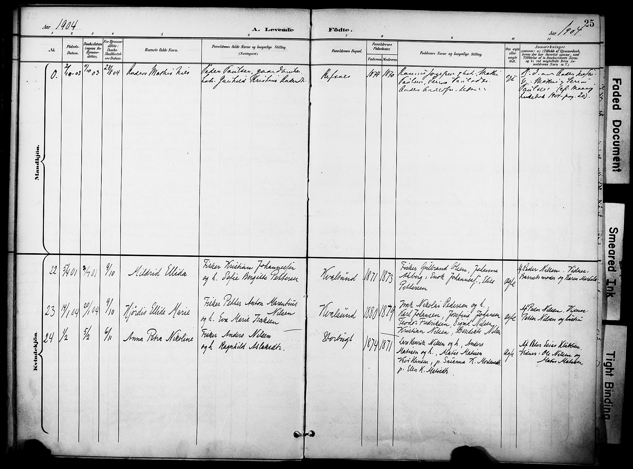 Hammerfest sokneprestkontor, AV/SATØ-S-1347/H/Ha/L0012.kirke: Ministerialbok nr. 12, 1898-1908, s. 25