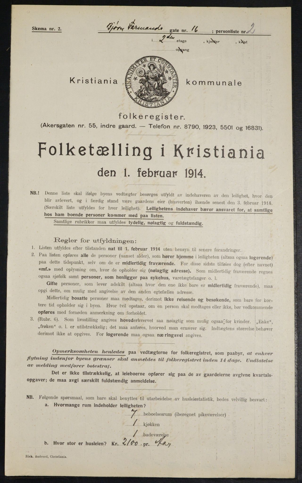 OBA, Kommunal folketelling 1.2.1914 for Kristiania, 1914, s. 6702