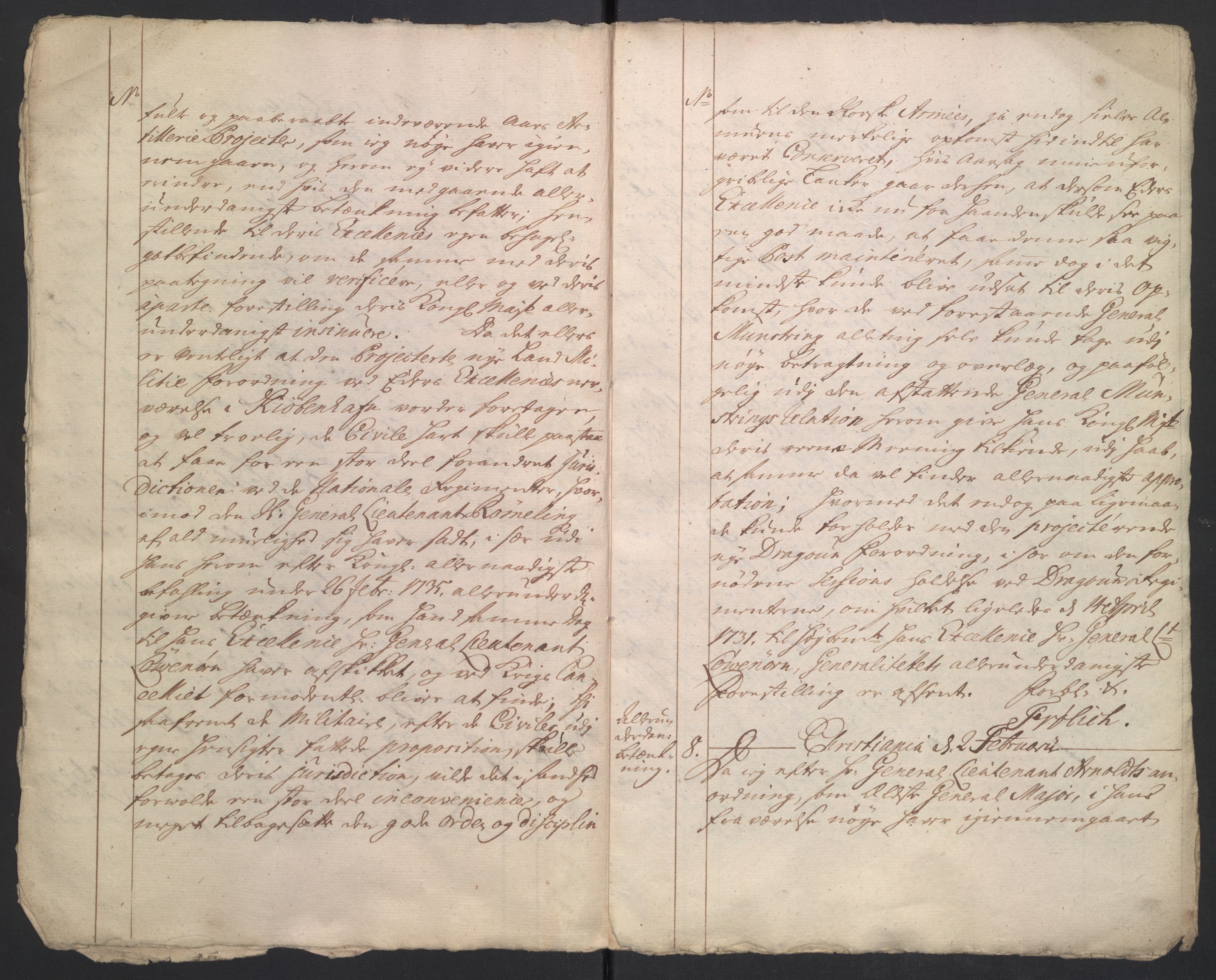 Kommanderende general (KG I) med Det norske krigsdirektorium, AV/RA-EA-5419/B/L0017: Kommanderende generals kopibok, 1737