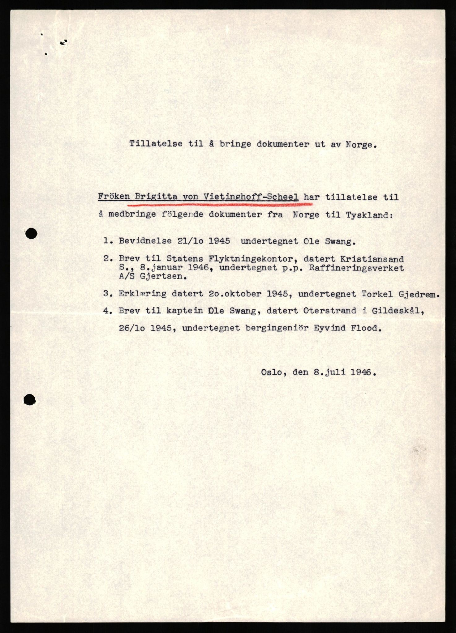 Forsvaret, Forsvarets overkommando II, AV/RA-RAFA-3915/D/Db/L0034: CI Questionaires. Tyske okkupasjonsstyrker i Norge. Tyskere., 1945-1946, s. 288