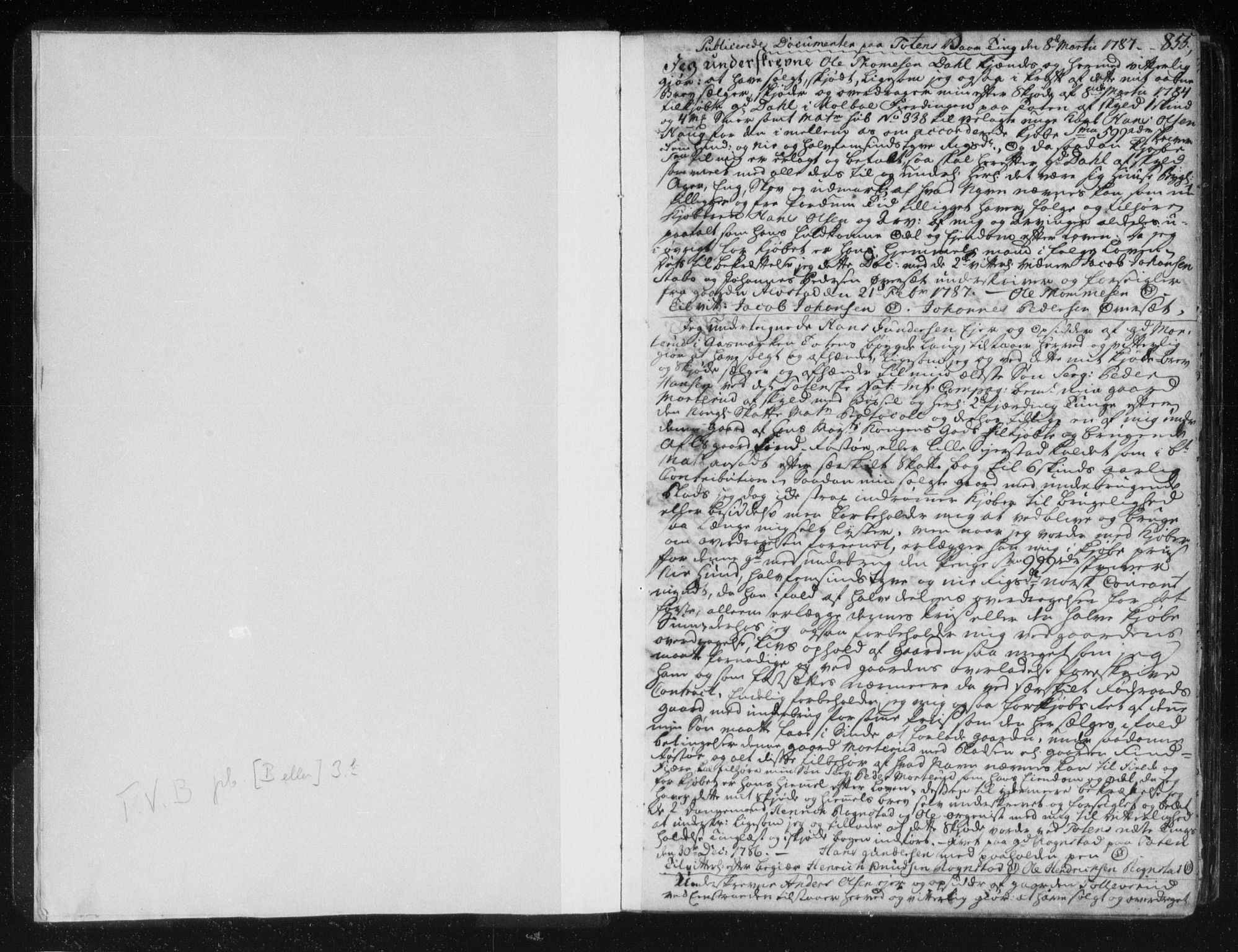 Toten tingrett, SAH/TING-006/H/Hb/Hba/L0003b: Pantebok nr. 3b, 1787-1798, s. 854-855