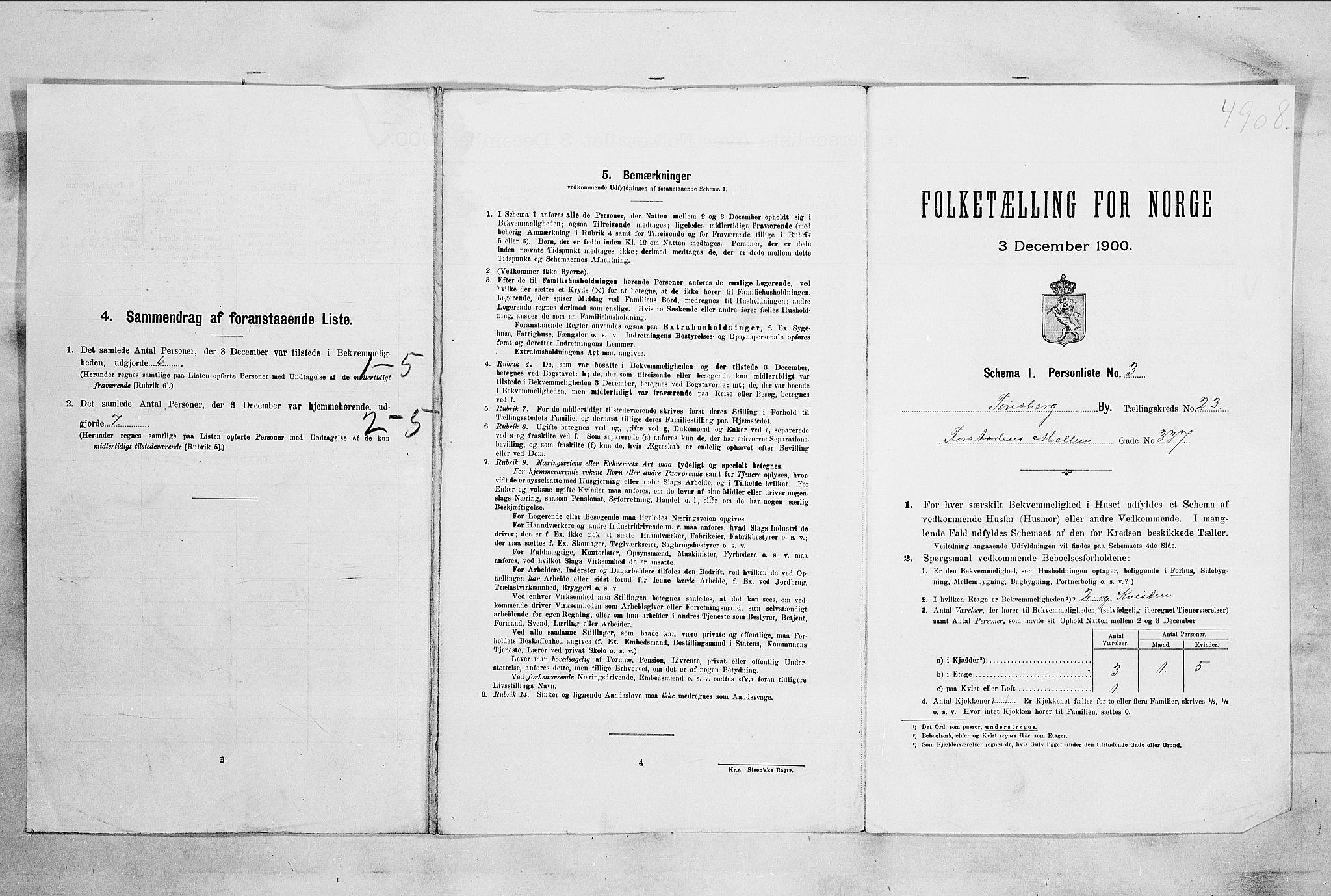 RA, Folketelling 1900 for 0705 Tønsberg kjøpstad, 1900, s. 3748