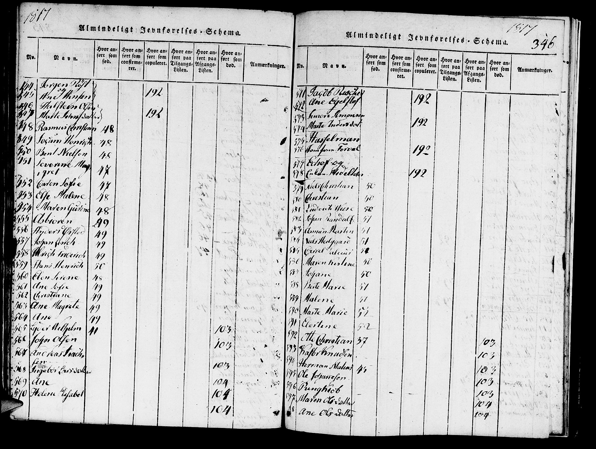 Domkirken sokneprestembete, SAB/A-74801/H/Haa/L0010: Ministerialbok nr. A 10, 1816-1821, s. 346
