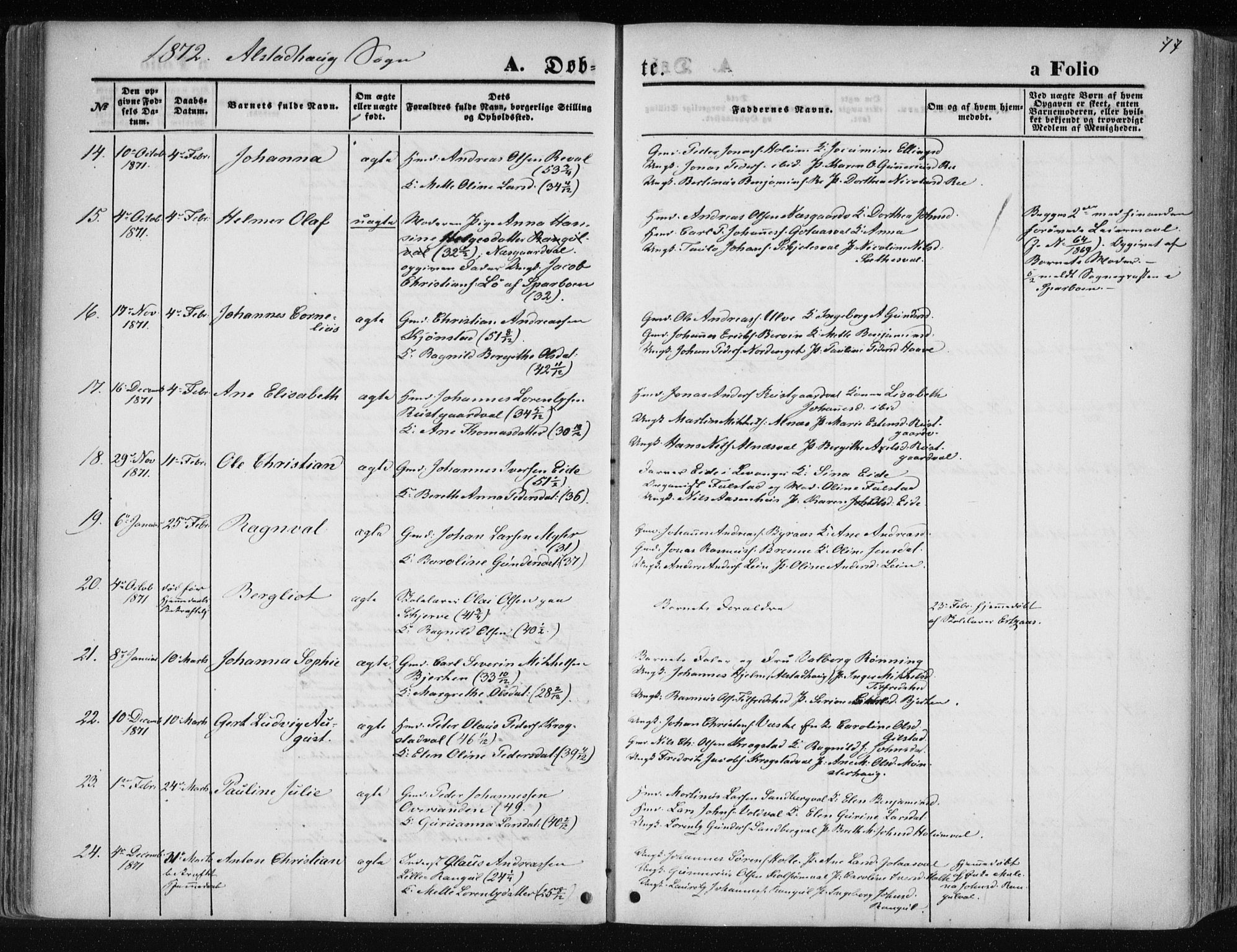 Ministerialprotokoller, klokkerbøker og fødselsregistre - Nord-Trøndelag, SAT/A-1458/717/L0157: Ministerialbok nr. 717A08 /1, 1863-1877, s. 77
