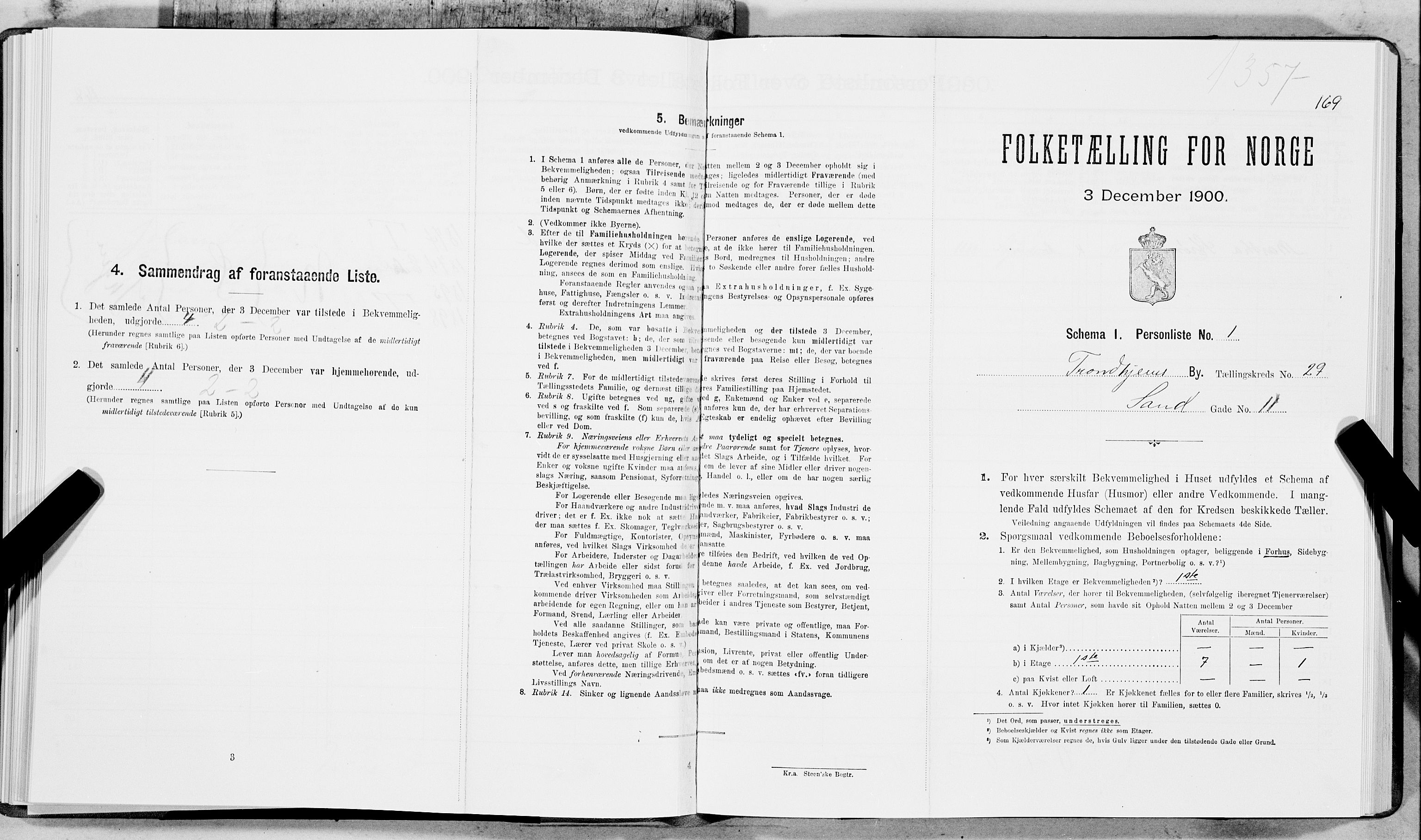 SAT, Folketelling 1900 for 1601 Trondheim kjøpstad, 1900, s. 4625