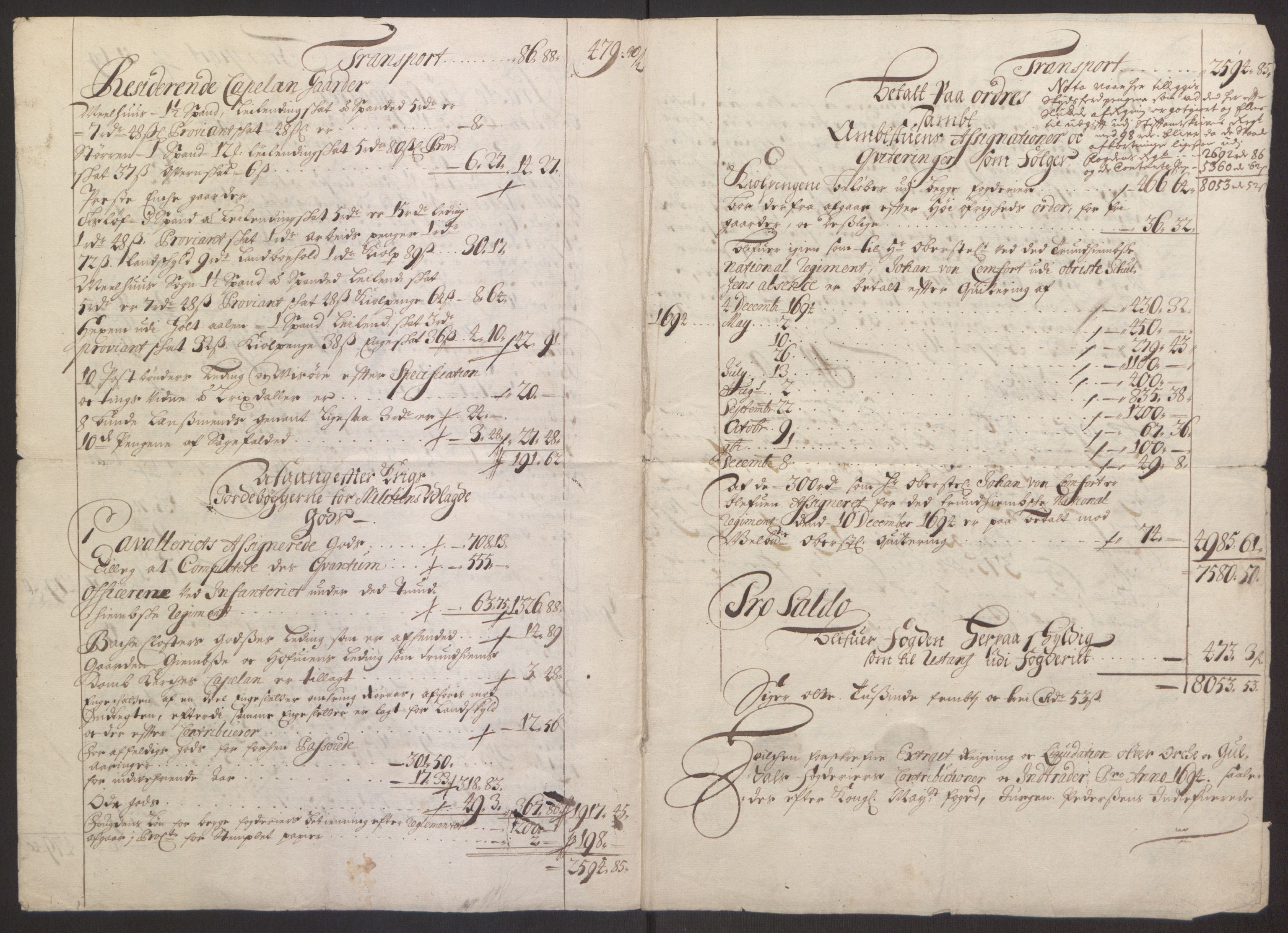 Rentekammeret inntil 1814, Reviderte regnskaper, Fogderegnskap, RA/EA-4092/R60/L3944: Fogderegnskap Orkdal og Gauldal, 1694, s. 258