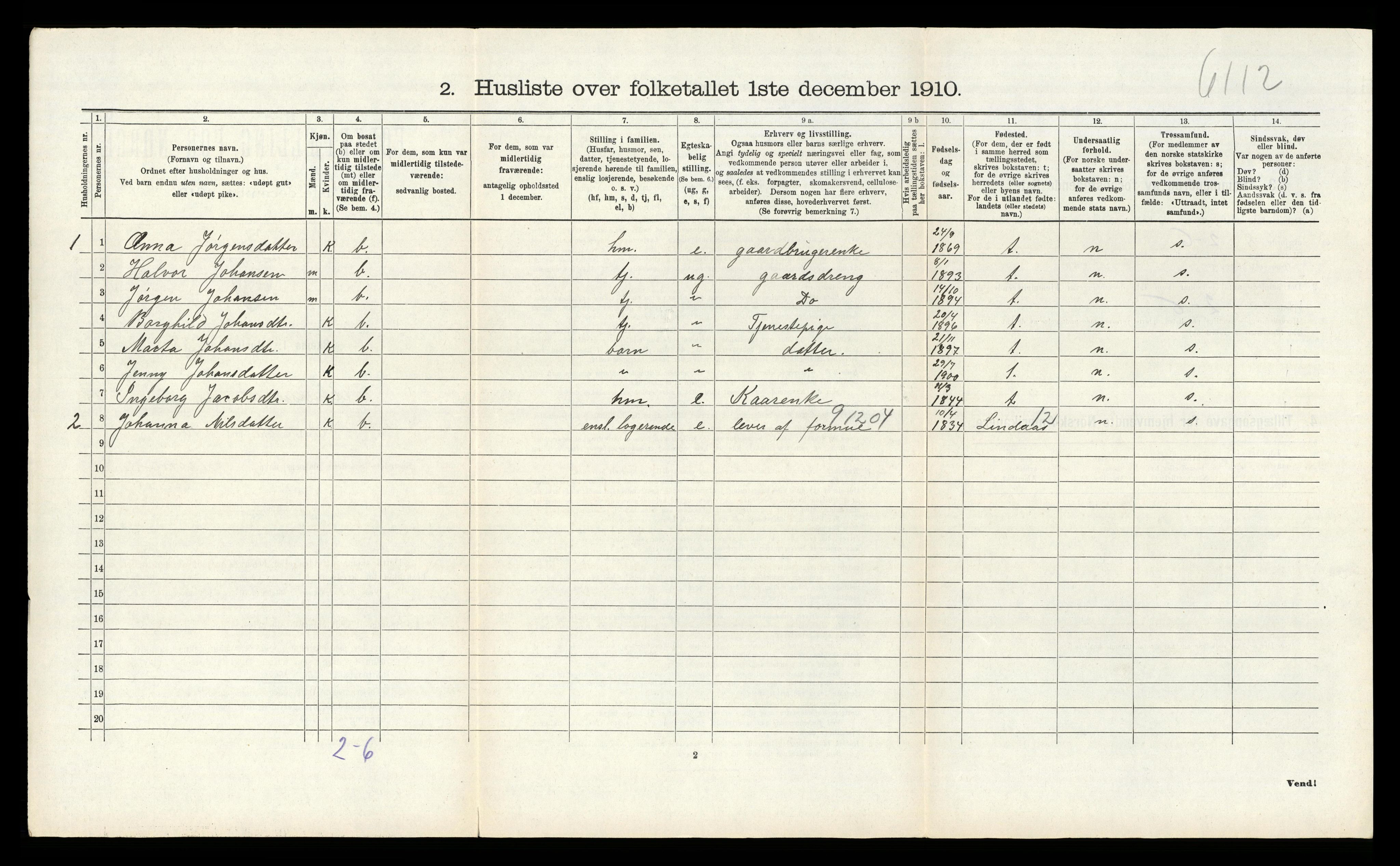 RA, Folketelling 1910 for 1257 Alversund herred, 1910, s. 981