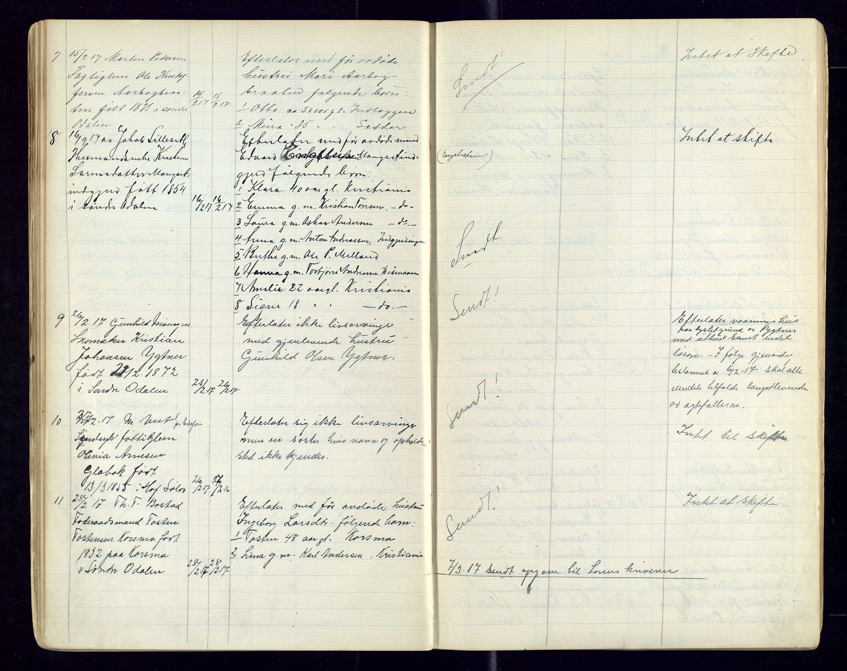 Sør-Odal lensmannskontor, AV/SAH-LHS-022/H/Hb/L0002/0002: Protokoller over anmeldte dødsfall / Protokoll over anmeldte dødsfall, 1915-1921