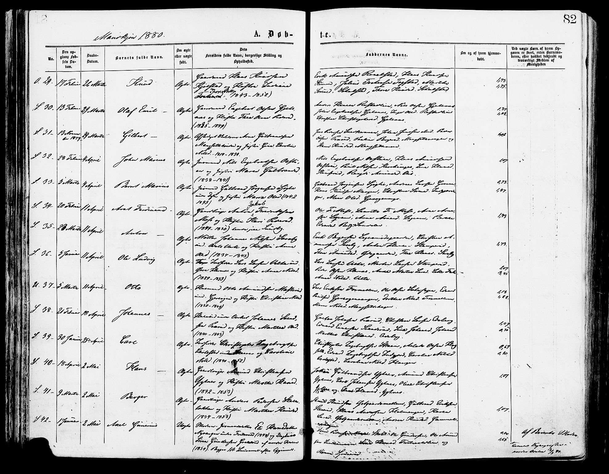 Sør-Odal prestekontor, AV/SAH-PREST-030/H/Ha/Haa/L0005: Ministerialbok nr. 5, 1876-1885, s. 82