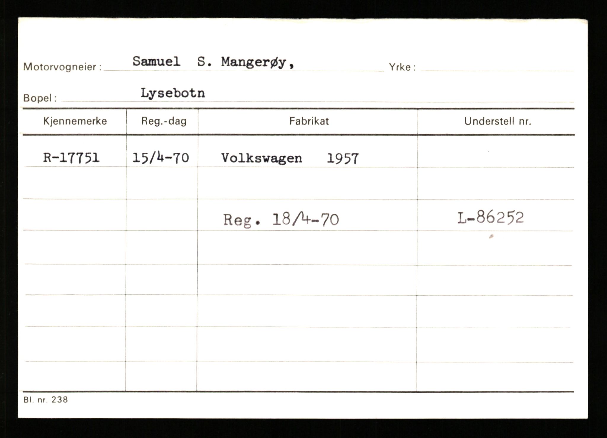 Stavanger trafikkstasjon, AV/SAST-A-101942/0/G/L0004: Registreringsnummer: 15497 - 22957, 1930-1971, s. 1123