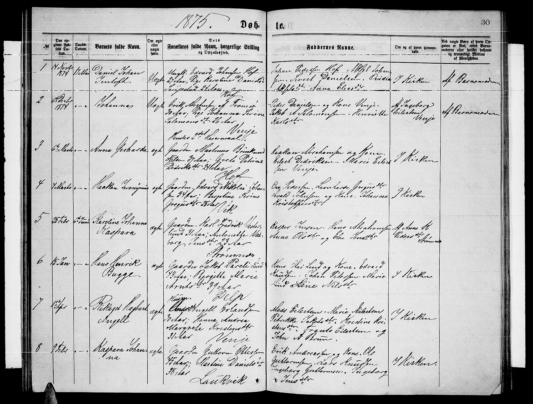 Ministerialprotokoller, klokkerbøker og fødselsregistre - Nordland, AV/SAT-A-1459/876/L1103: Klokkerbok nr. 876C02, 1870-1886, s. 30