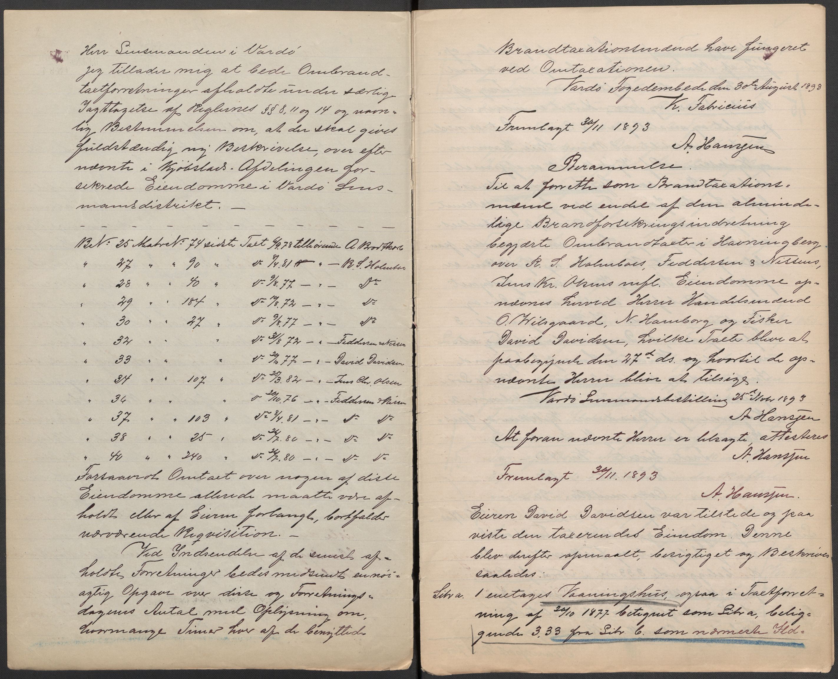 Norges Brannkasse, AV/RA-S-1549/E/Eu/L0013: Branntakster for Vardø by, 1843-1955, s. 294