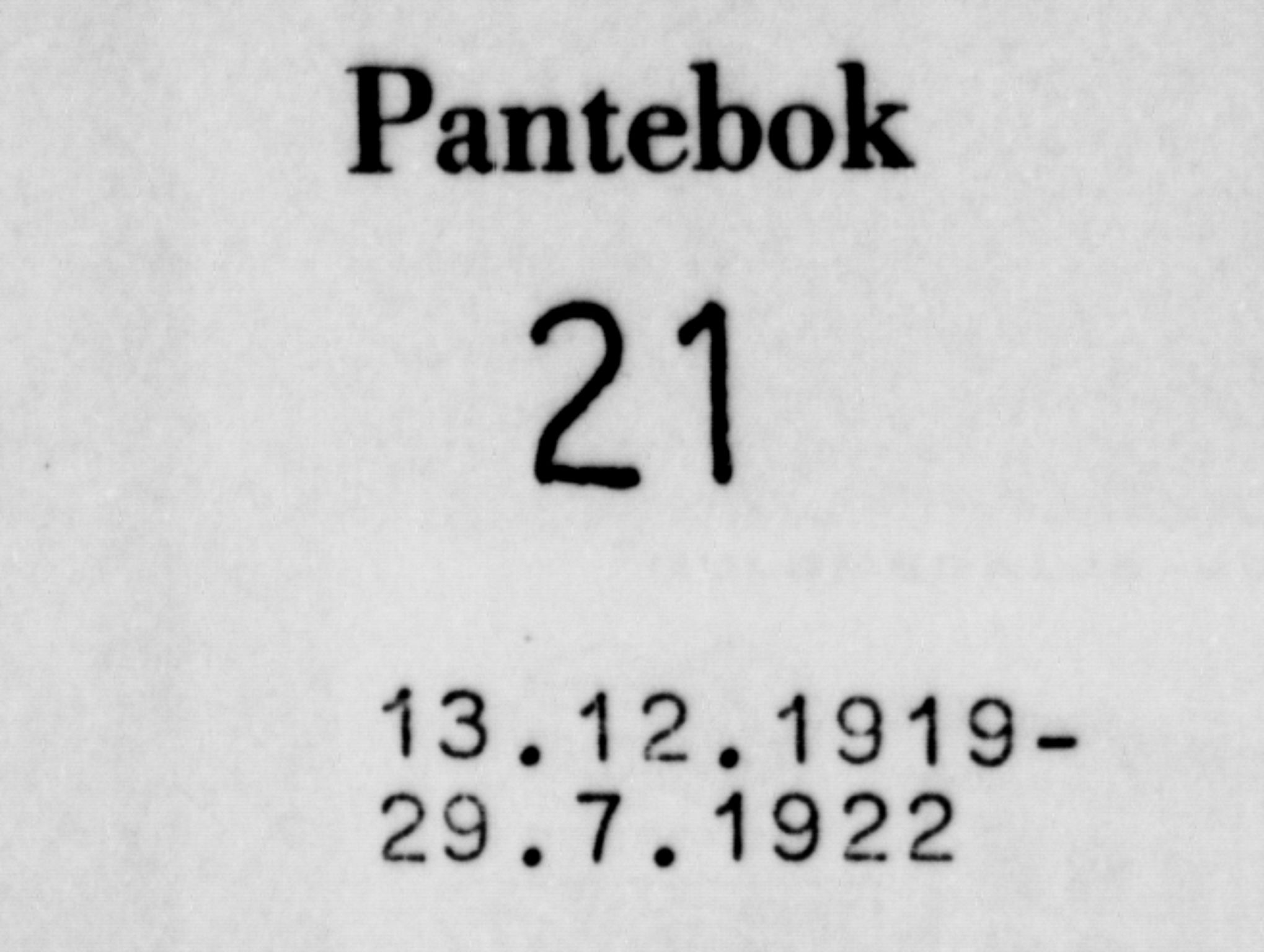 Nord-Gudbrandsdal tingrett, SAH/TING-002/H/Hb/Hba/L0021: Pantebok nr. 21, 1919-1922