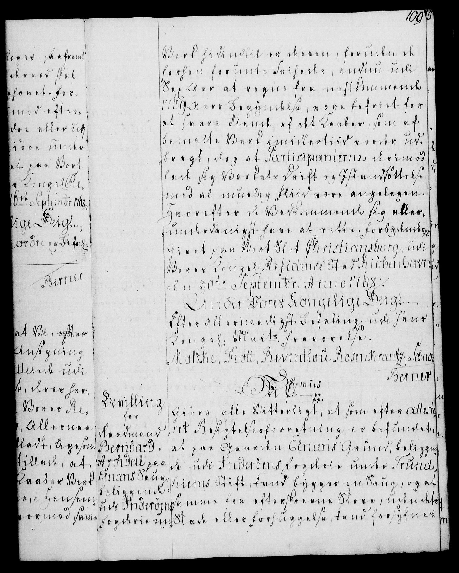 Rentekammeret, Kammerkanselliet, RA/EA-3111/G/Gg/Gga/L0008: Norsk ekspedisjonsprotokoll med register (merket RK 53.8), 1768-1771, s. 109