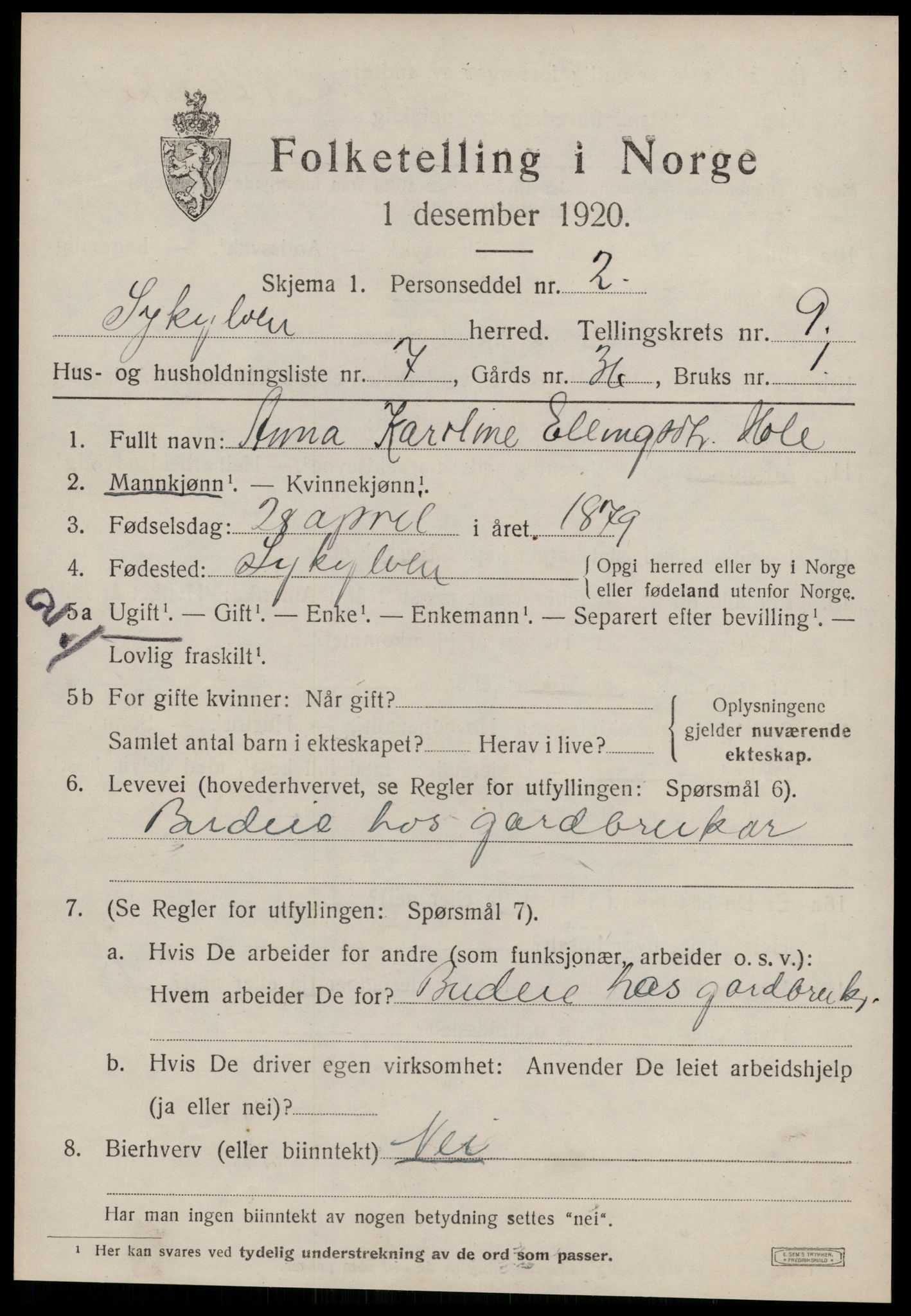 SAT, Folketelling 1920 for 1528 Sykkylven herred, 1920, s. 4753