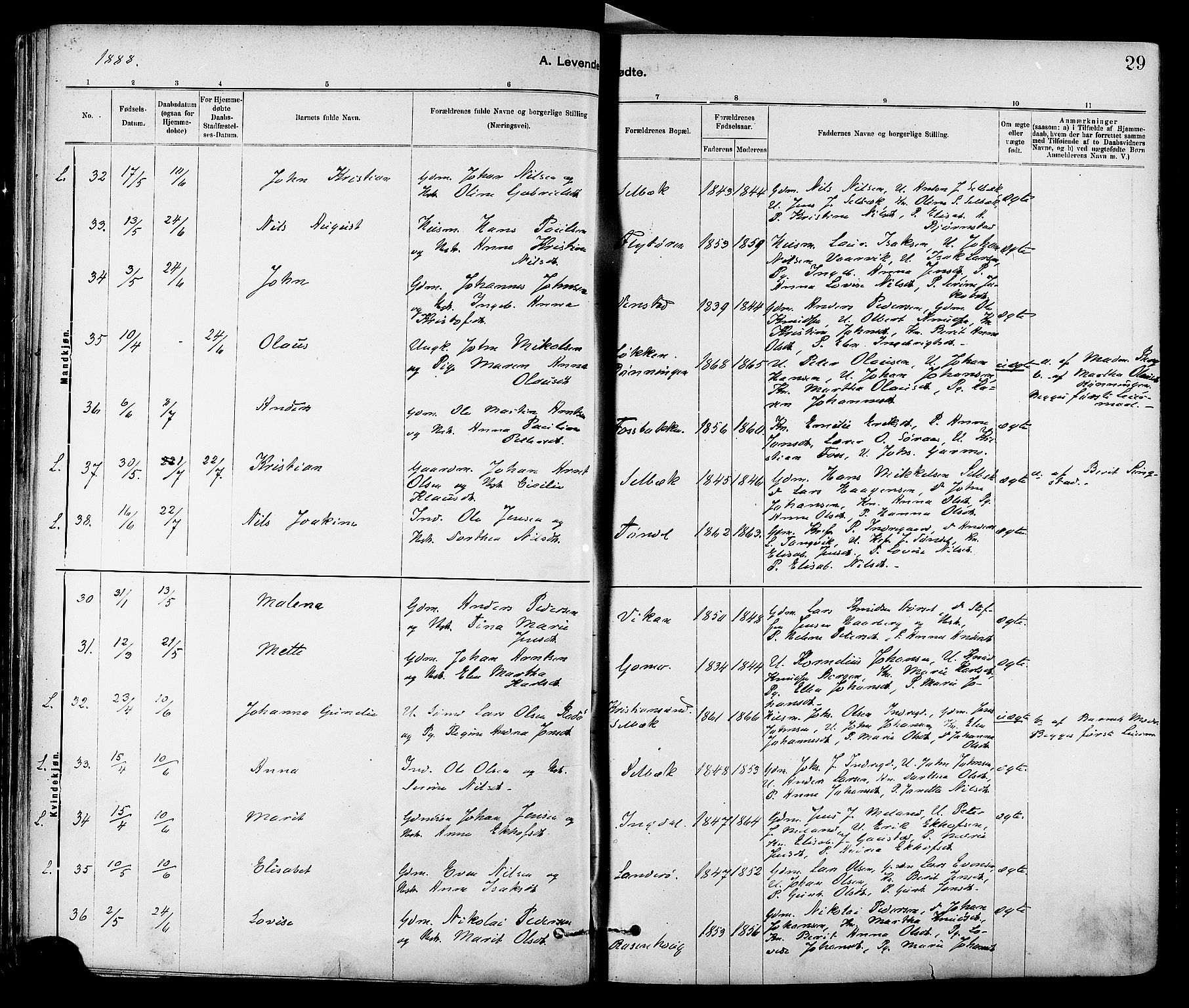 Ministerialprotokoller, klokkerbøker og fødselsregistre - Sør-Trøndelag, AV/SAT-A-1456/647/L0634: Ministerialbok nr. 647A01, 1885-1896, s. 29