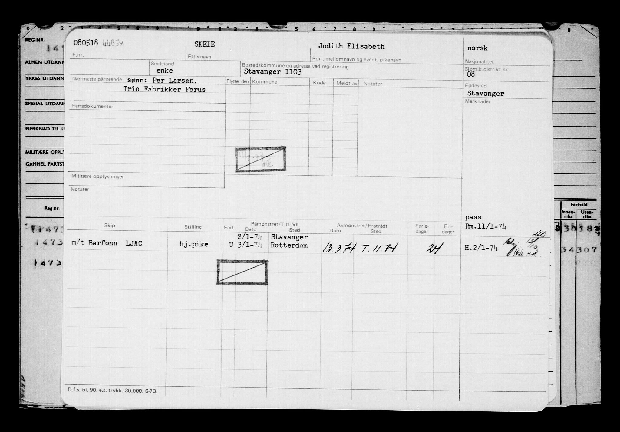 Direktoratet for sjømenn, AV/RA-S-3545/G/Gb/L0158: Hovedkort, 1918, s. 156