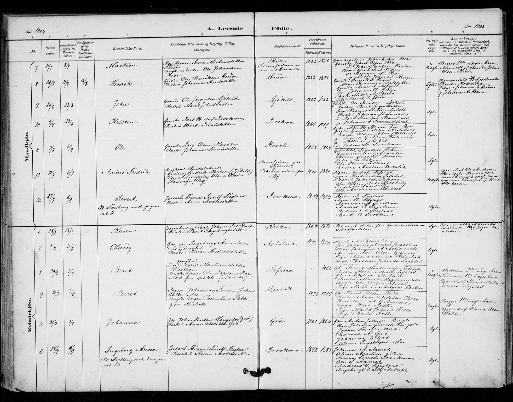 Ministerialprotokoller, klokkerbøker og fødselsregistre - Sør-Trøndelag, AV/SAT-A-1456/671/L0841: Ministerialbok nr. 671A03, 1893-1915