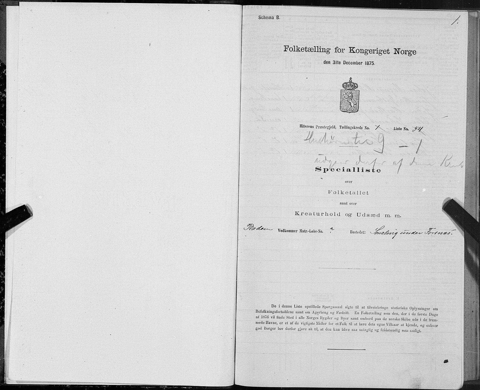 SAT, Folketelling 1875 for 1617P Hitra prestegjeld, 1875, s. 5001