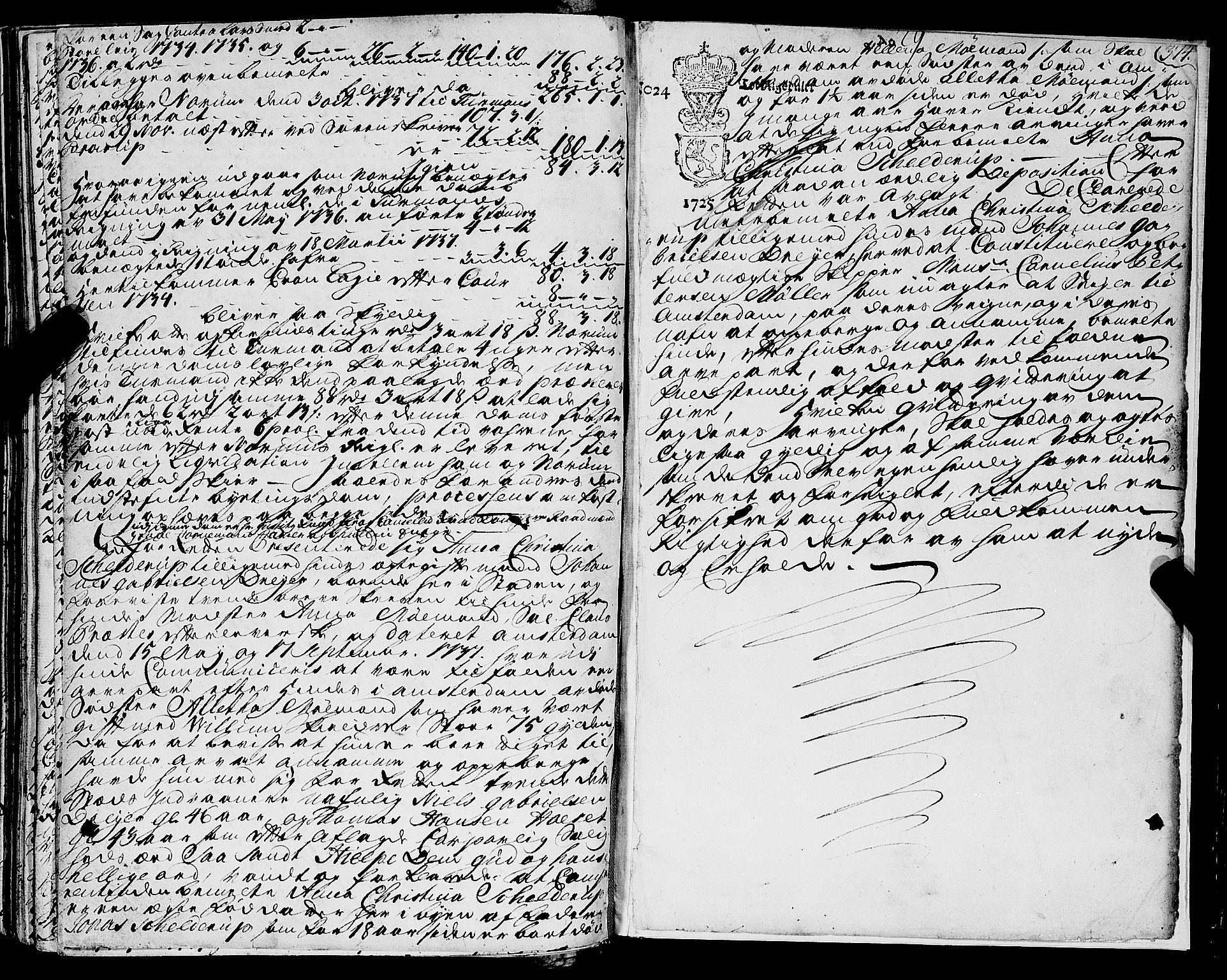 Trondheim magistrat, SAT/A-4372/A/Aa/L0013: Rådstueprotokoller, 1725-1738, s. 374