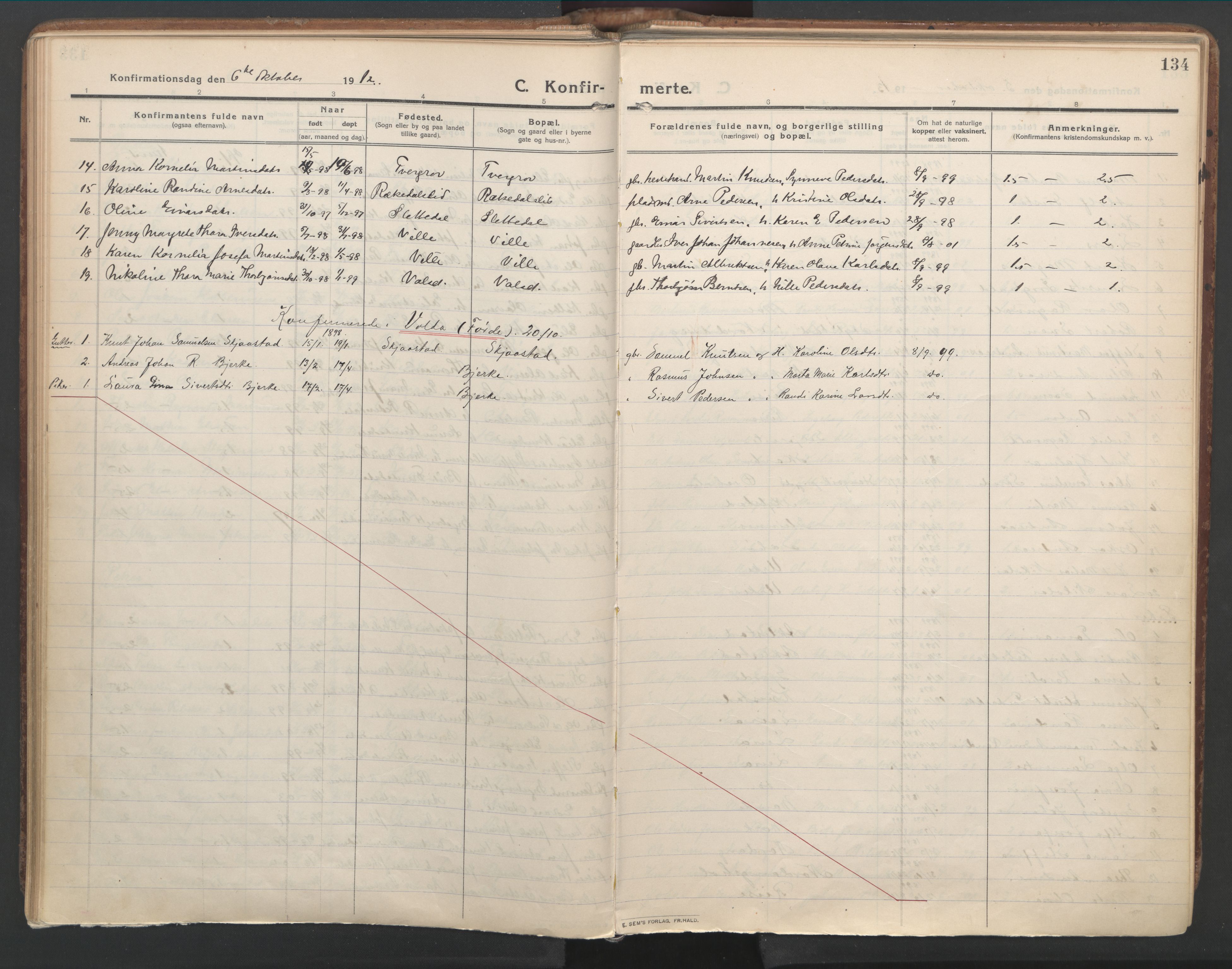 Ministerialprotokoller, klokkerbøker og fødselsregistre - Møre og Romsdal, AV/SAT-A-1454/515/L0212: Ministerialbok nr. 515A08, 1911-1935, s. 134