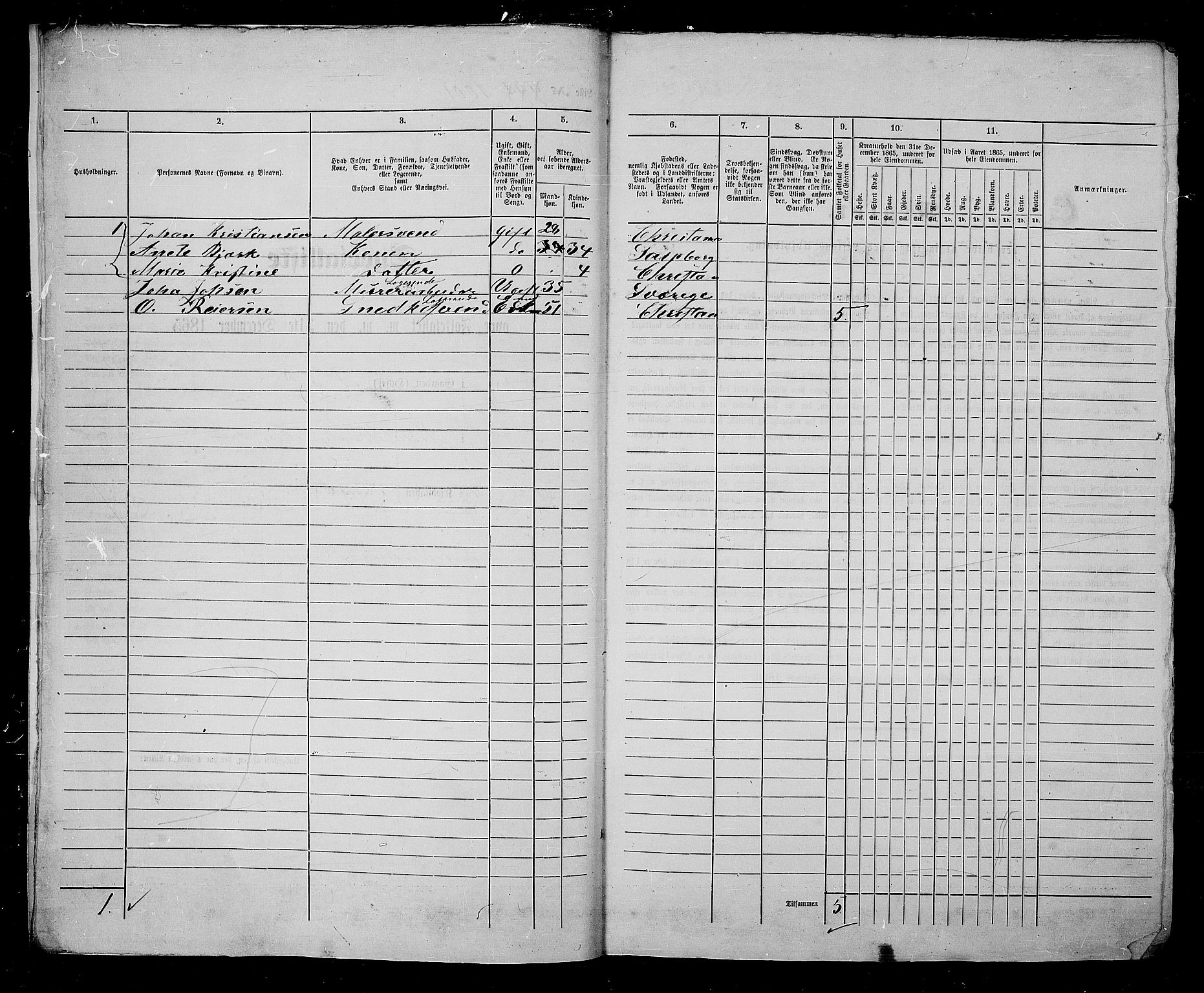 RA, Folketelling 1865 for 0301 Kristiania kjøpstad, 1865, s. 2271