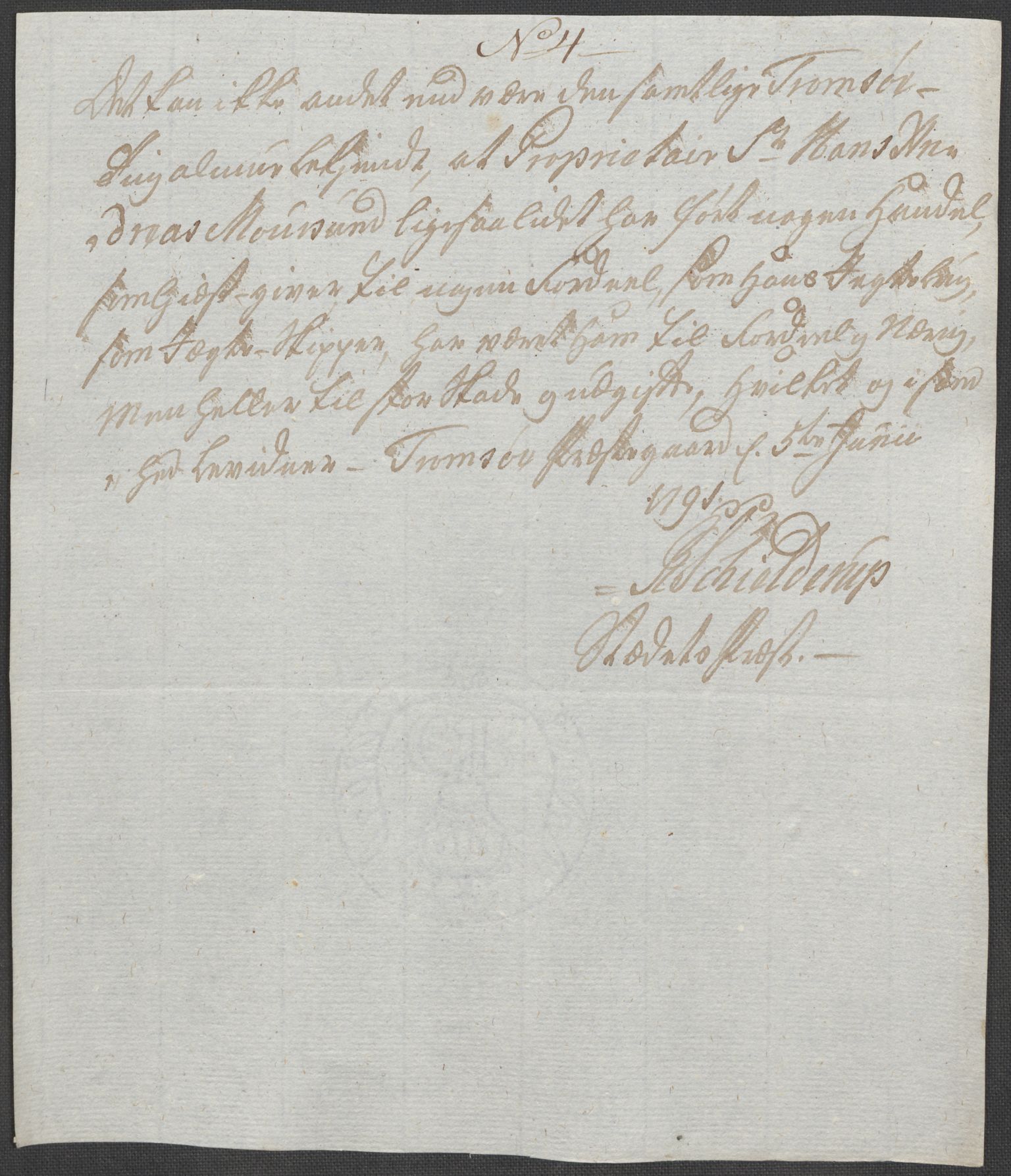 Rentekammeret inntil 1814, Reviderte regnskaper, Mindre regnskaper, AV/RA-EA-4068/Rf/Rfe/L0042:  Senja og Troms fogderi, 1789, s. 32