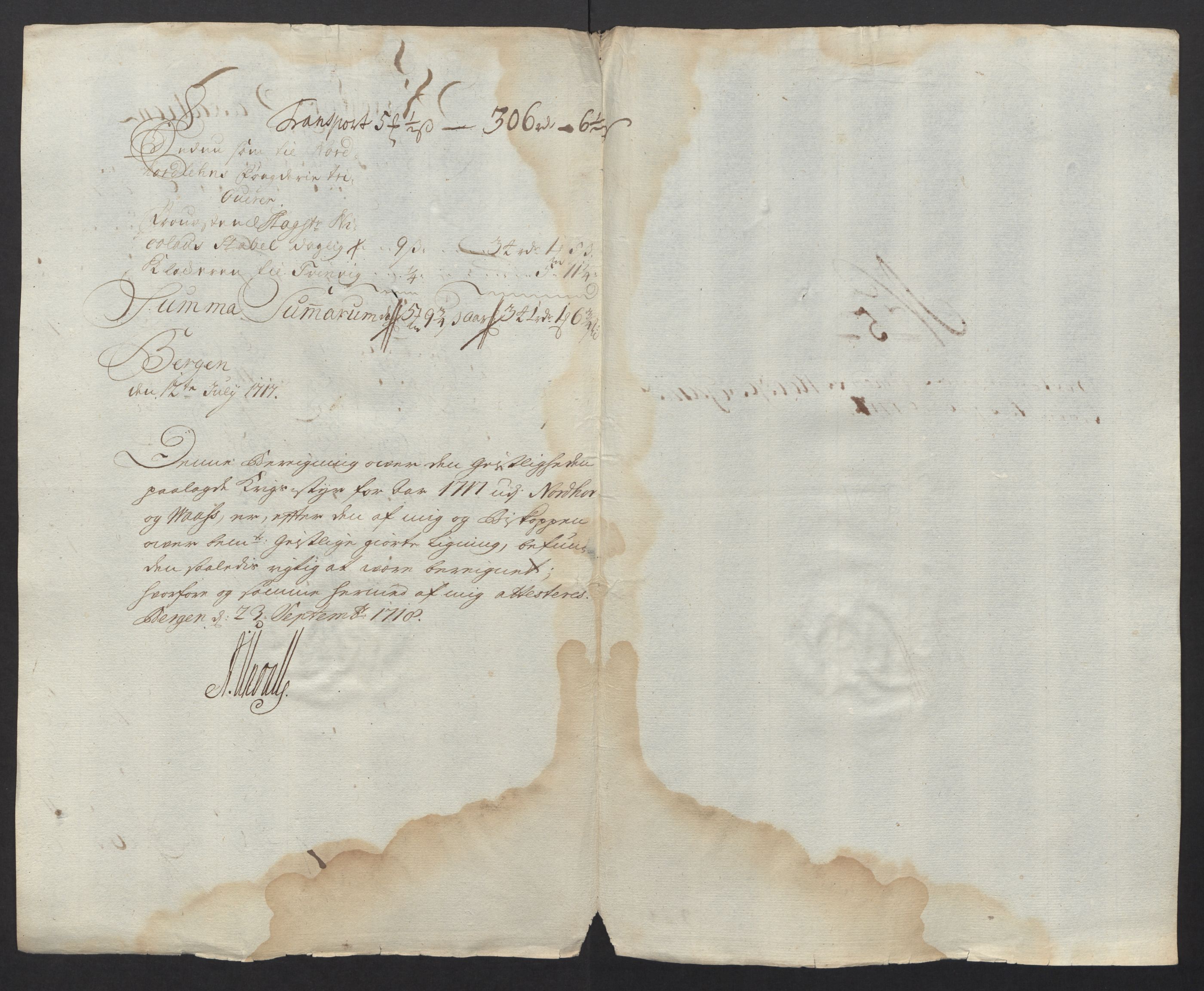 Rentekammeret inntil 1814, Reviderte regnskaper, Fogderegnskap, AV/RA-EA-4092/R51/L3201: Fogderegnskap Nordhordland og Voss, 1717, s. 42