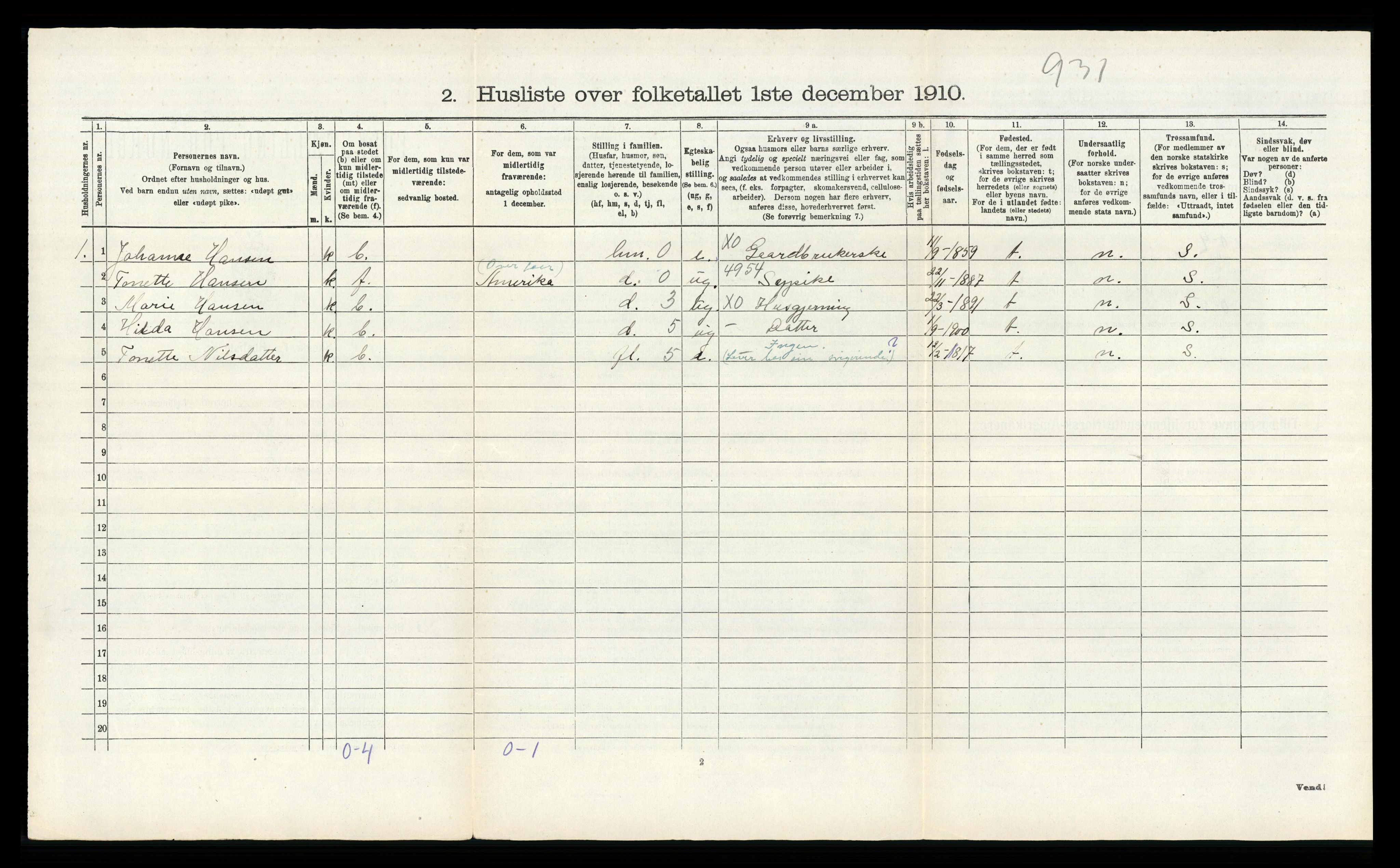 RA, Folketelling 1910 for 1040 Spind herred, 1910, s. 459