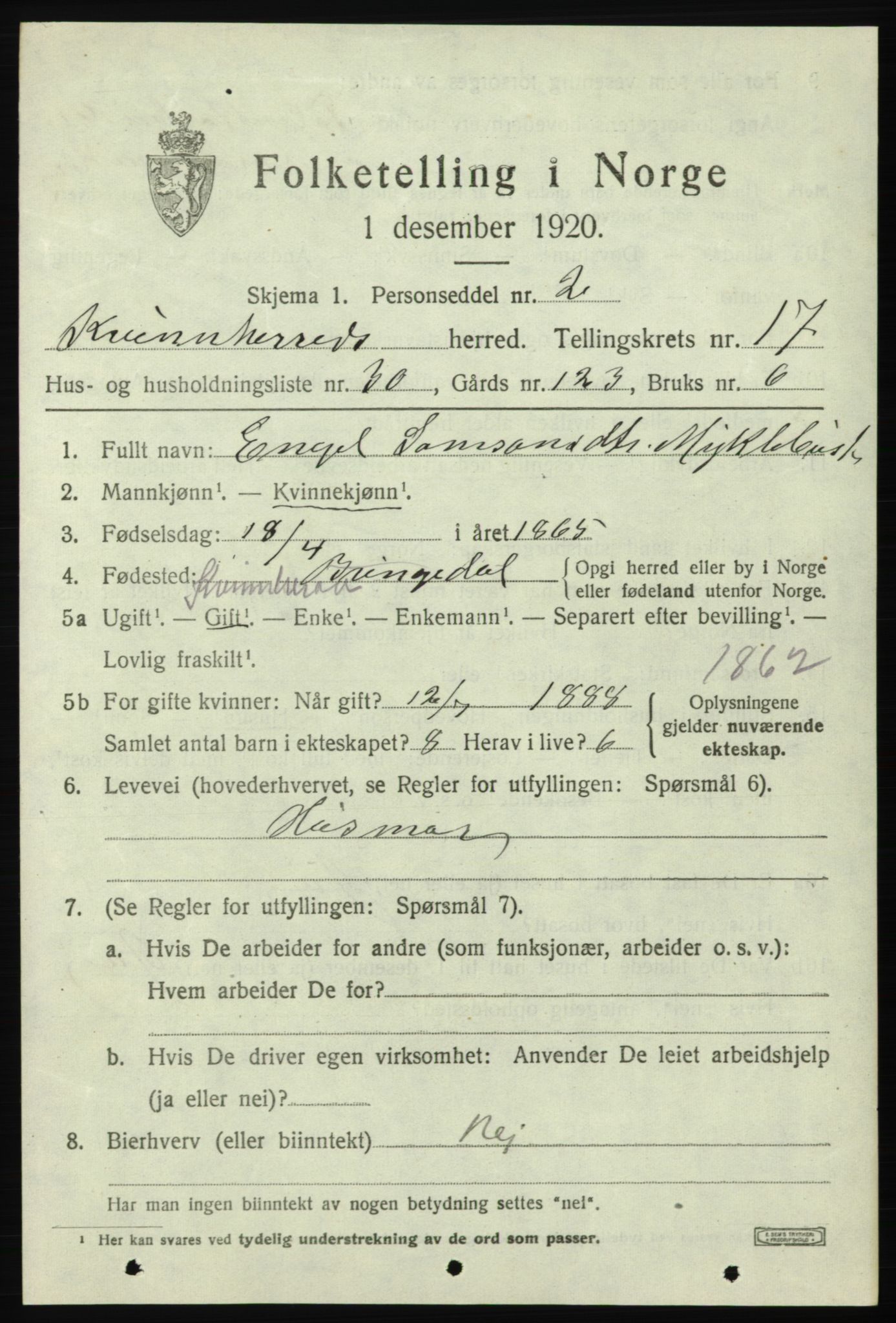 SAB, Folketelling 1920 for 1224 Kvinnherad herred, 1920, s. 10802