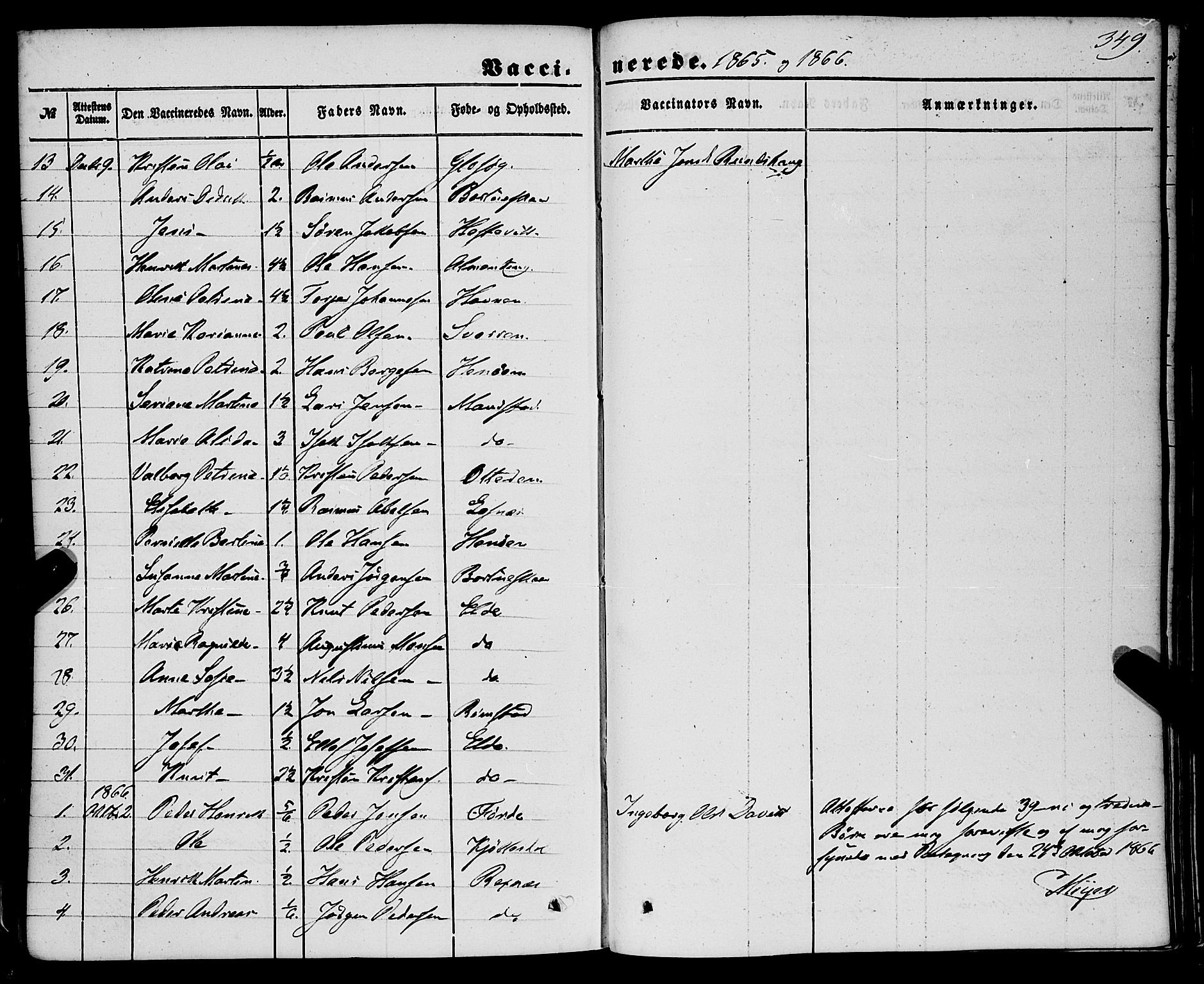 Davik sokneprestembete, AV/SAB-A-79701/H/Haa/Haaa/L0005: Ministerialbok nr. A 5, 1850-1866, s. 349