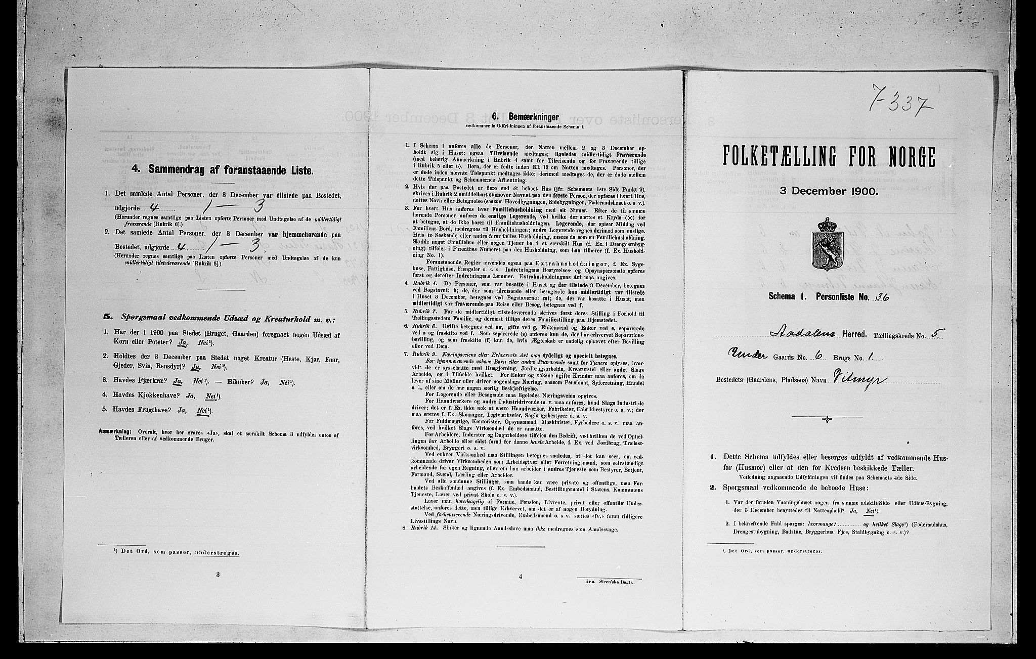 RA, Folketelling 1900 for 0614 Ådal herred, 1900, s. 408