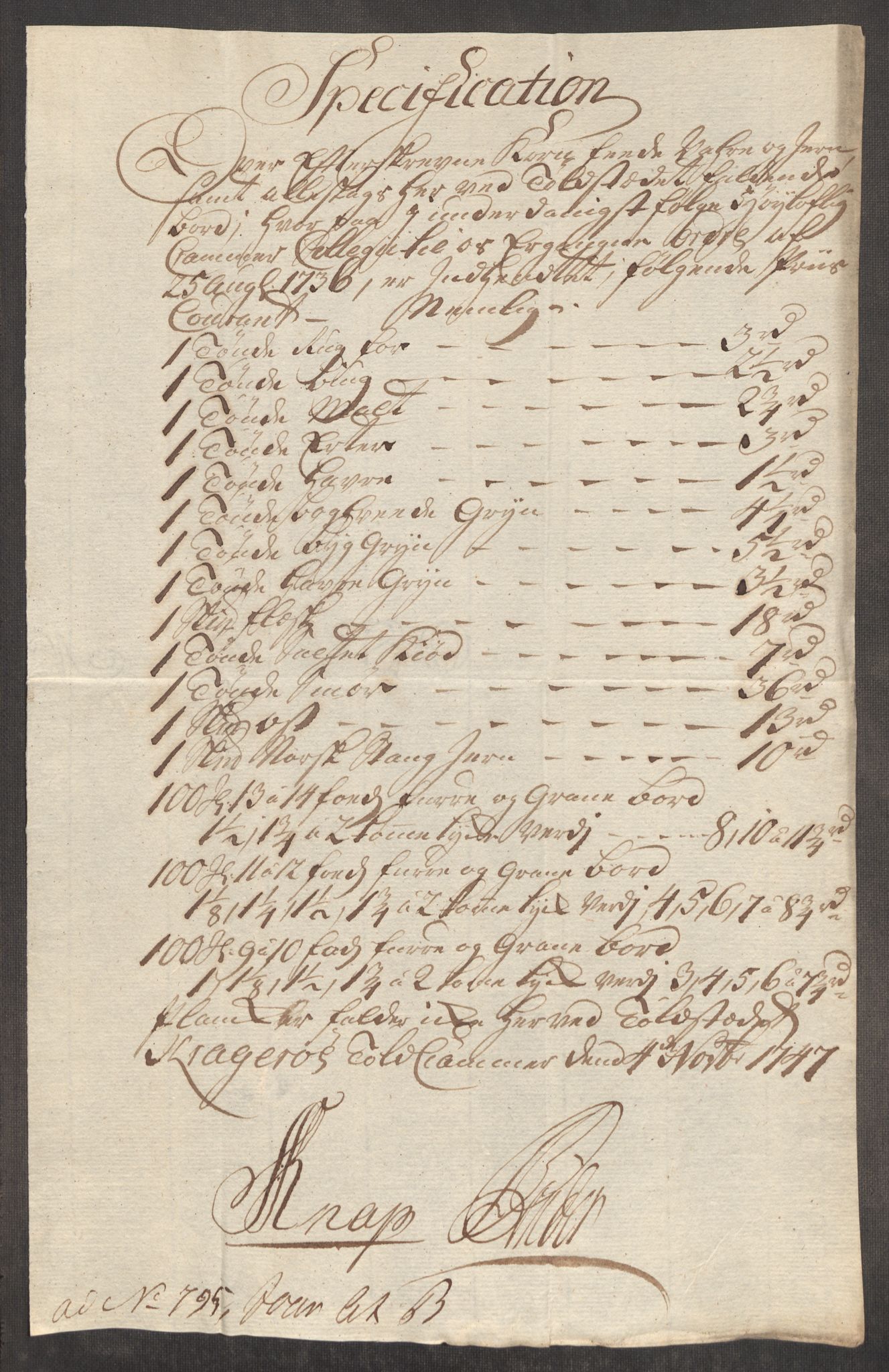 Rentekammeret inntil 1814, Realistisk ordnet avdeling, AV/RA-EA-4070/Oe/L0003: [Ø1]: Priskuranter, 1745-1748, s. 594