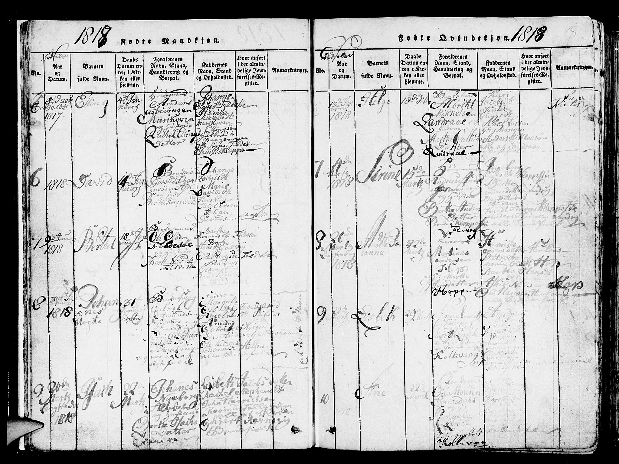 Askøy Sokneprestembete, AV/SAB-A-74101/H/Ha/Hab/Haba/L0002: Klokkerbok nr. A 2, 1815-1846, s. 18