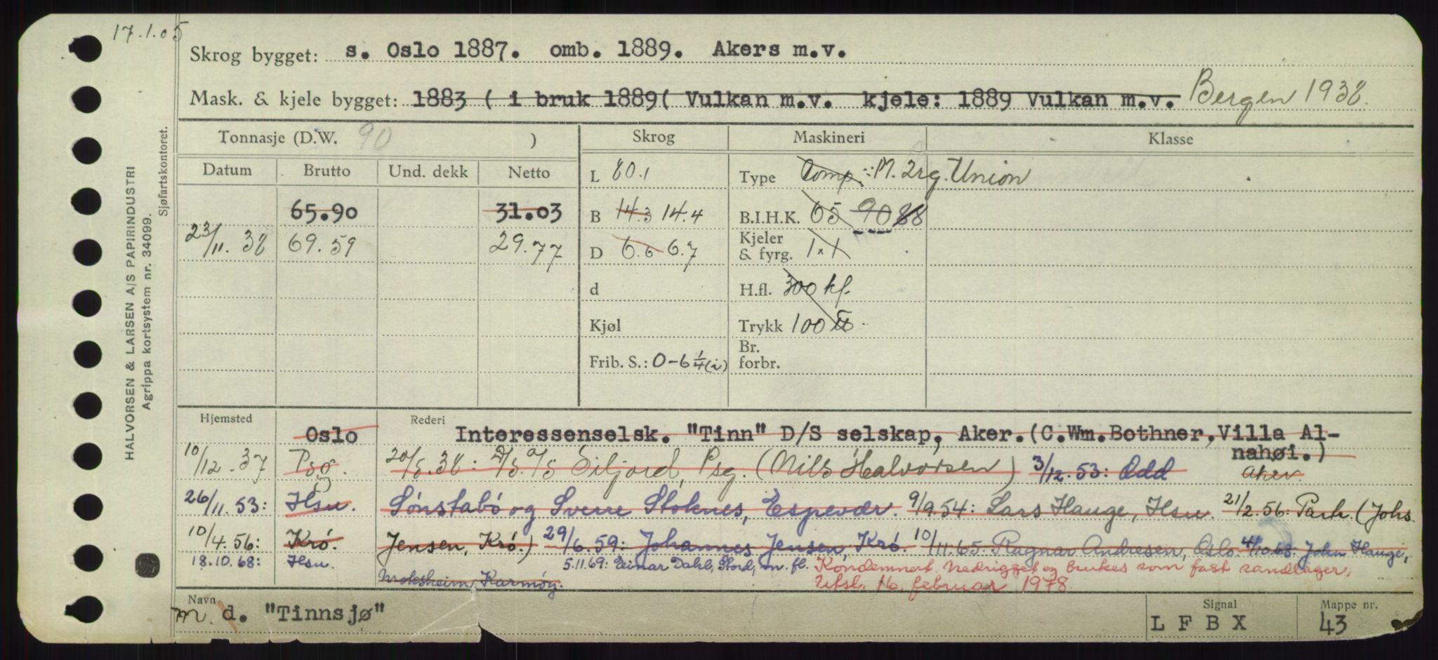 Sjøfartsdirektoratet med forløpere, Skipsmålingen, RA/S-1627/H/Hd/L0039: Fartøy, Ti-Tø, s. 67