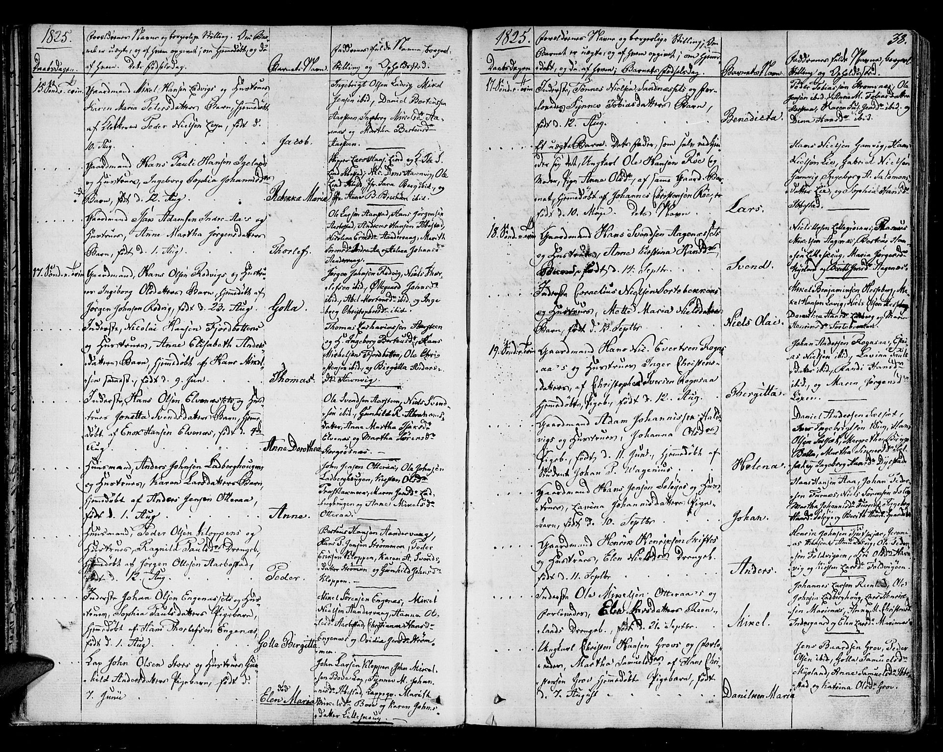 Ibestad sokneprestembete, AV/SATØ-S-0077/H/Ha/Haa/L0005kirke: Ministerialbok nr. 5, 1825-1836, s. 38