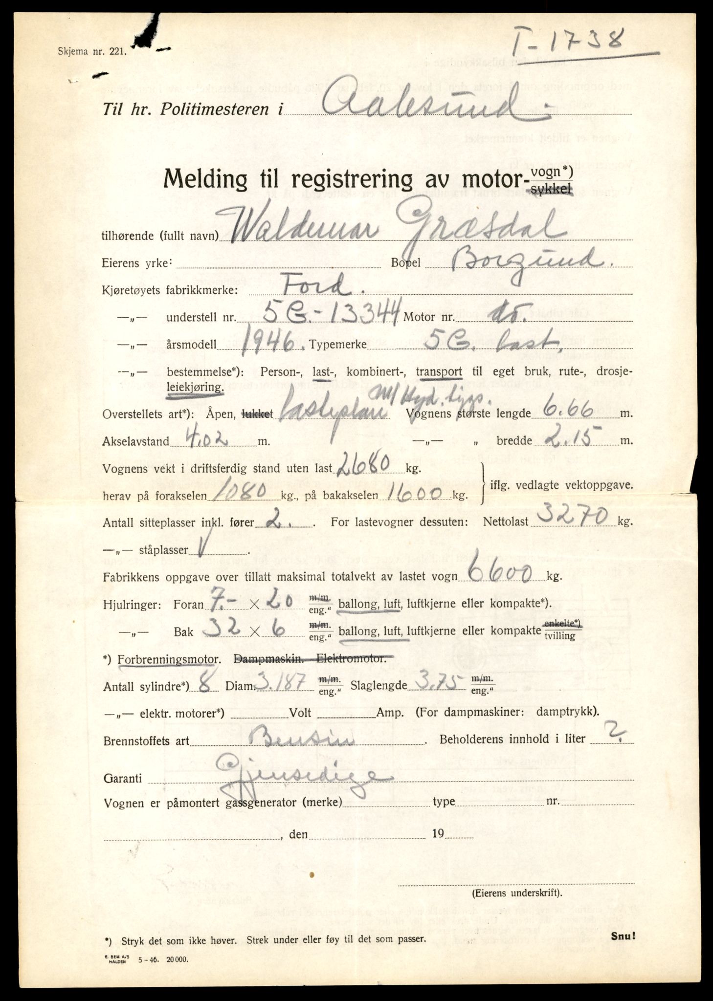 Møre og Romsdal vegkontor - Ålesund trafikkstasjon, AV/SAT-A-4099/F/Fe/L0033: Registreringskort for kjøretøy T 12151 - T 12474, 1927-1998, s. 1625