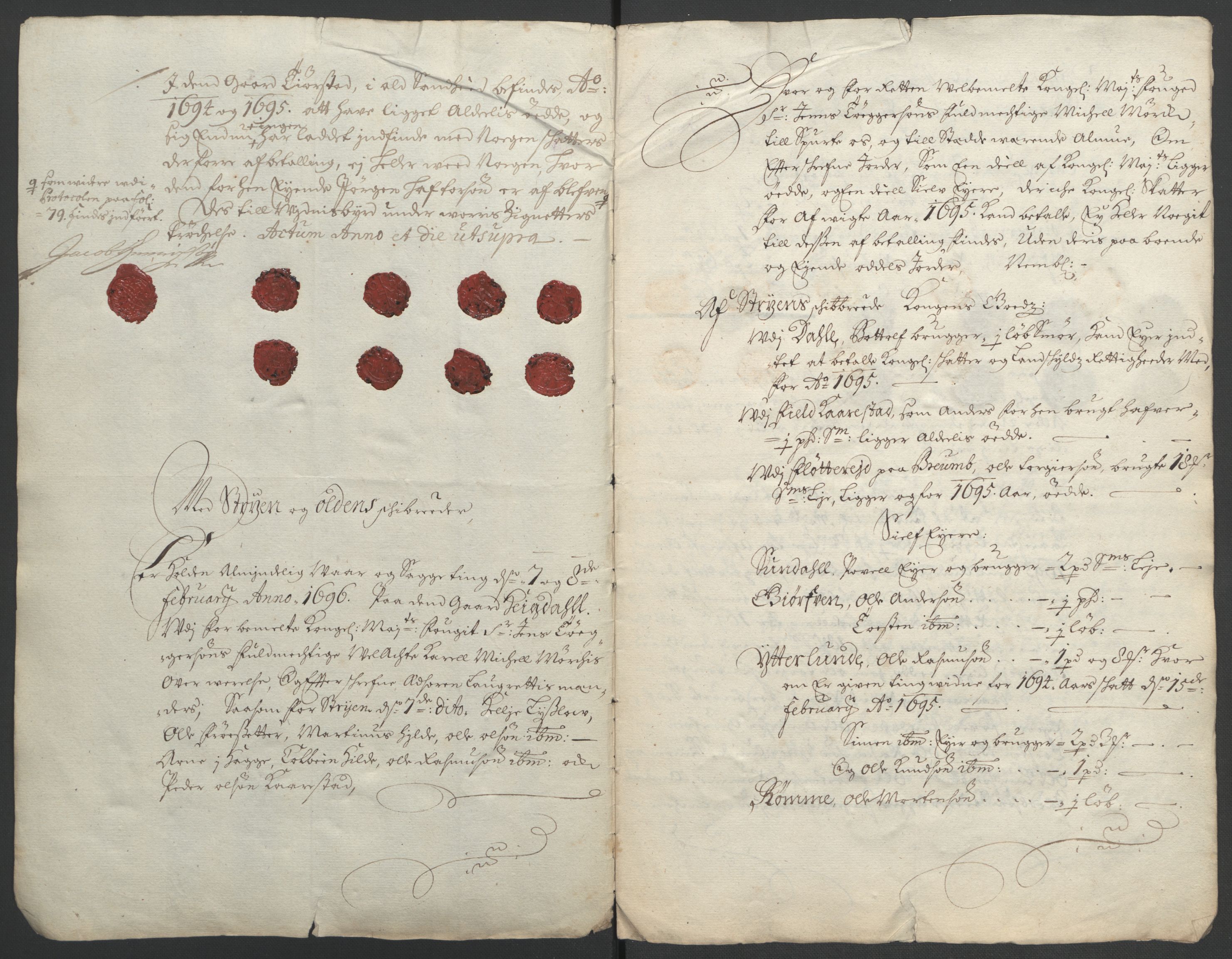 Rentekammeret inntil 1814, Reviderte regnskaper, Fogderegnskap, AV/RA-EA-4092/R53/L3422: Fogderegnskap Sunn- og Nordfjord, 1695-1696, s. 206