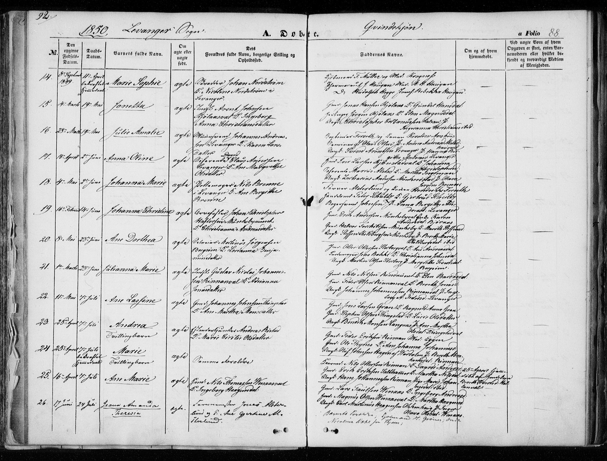 Ministerialprotokoller, klokkerbøker og fødselsregistre - Nord-Trøndelag, SAT/A-1458/720/L0183: Ministerialbok nr. 720A01, 1836-1855, s. 88