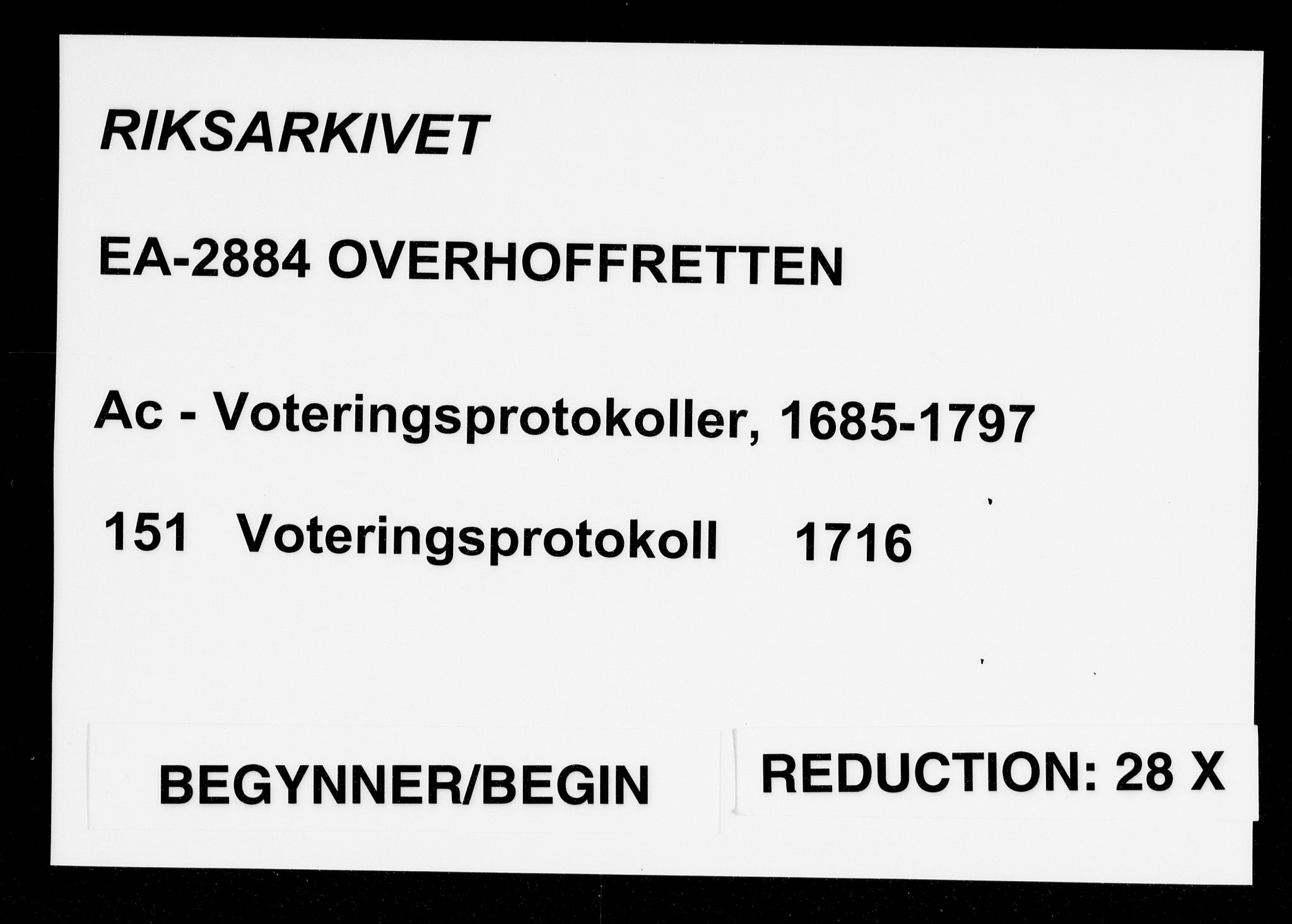 Overhoffretten 1667-1797, AV/RA-EA-2884/Ac/L0151: Voteringsprotokoll, 1716