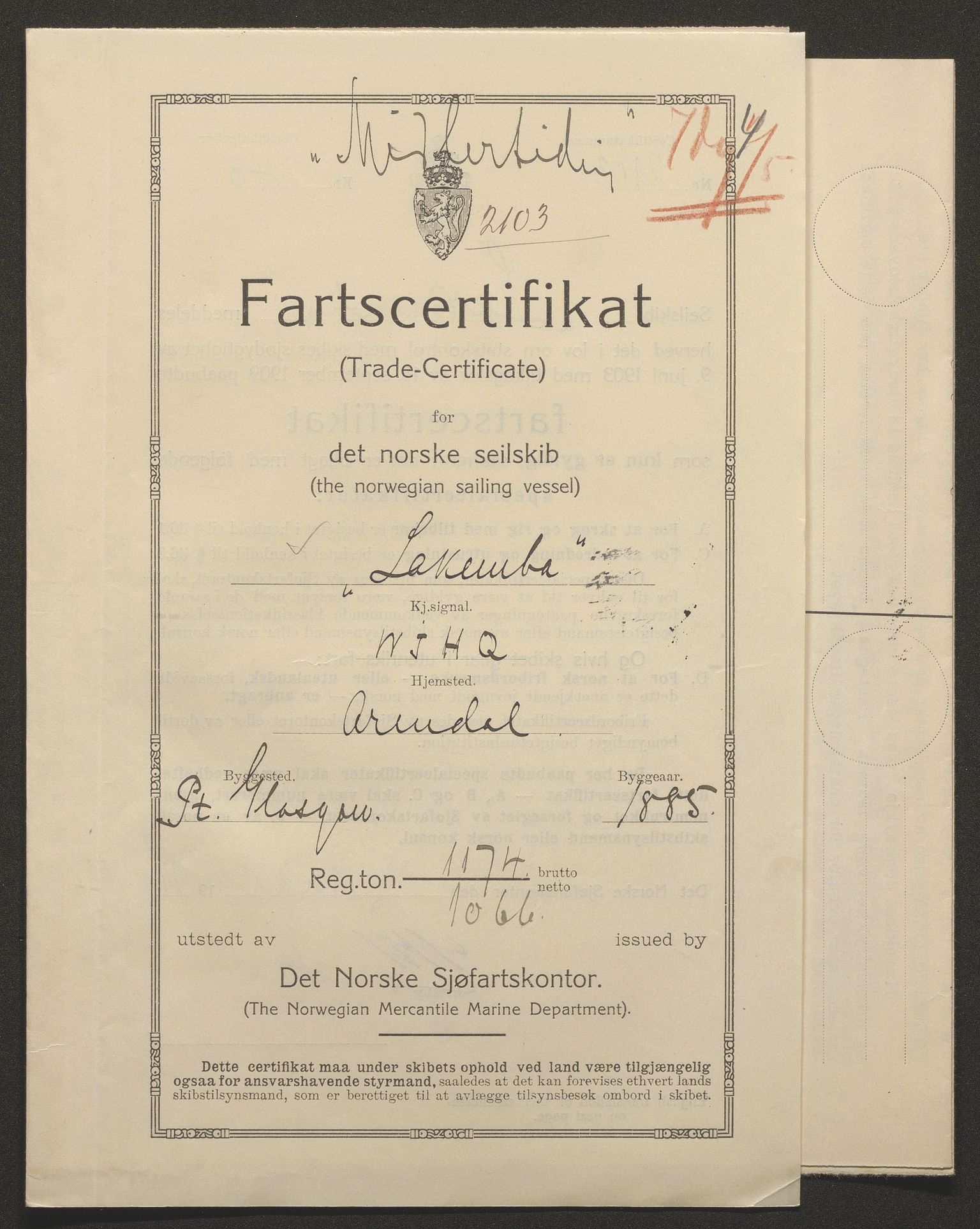 Sjøfartsdirektoratet med forløpere, skipsmapper slettede skip, AV/RA-S-4998/F/Fa/L0638: --, 1866-1933, s. 18